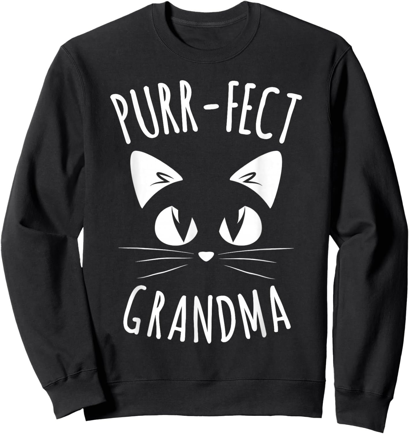 Purr-FECT Grandma Fur Mom Cute Cat Lover Animal Gift Sweatshirt - Sweatshirt | Black