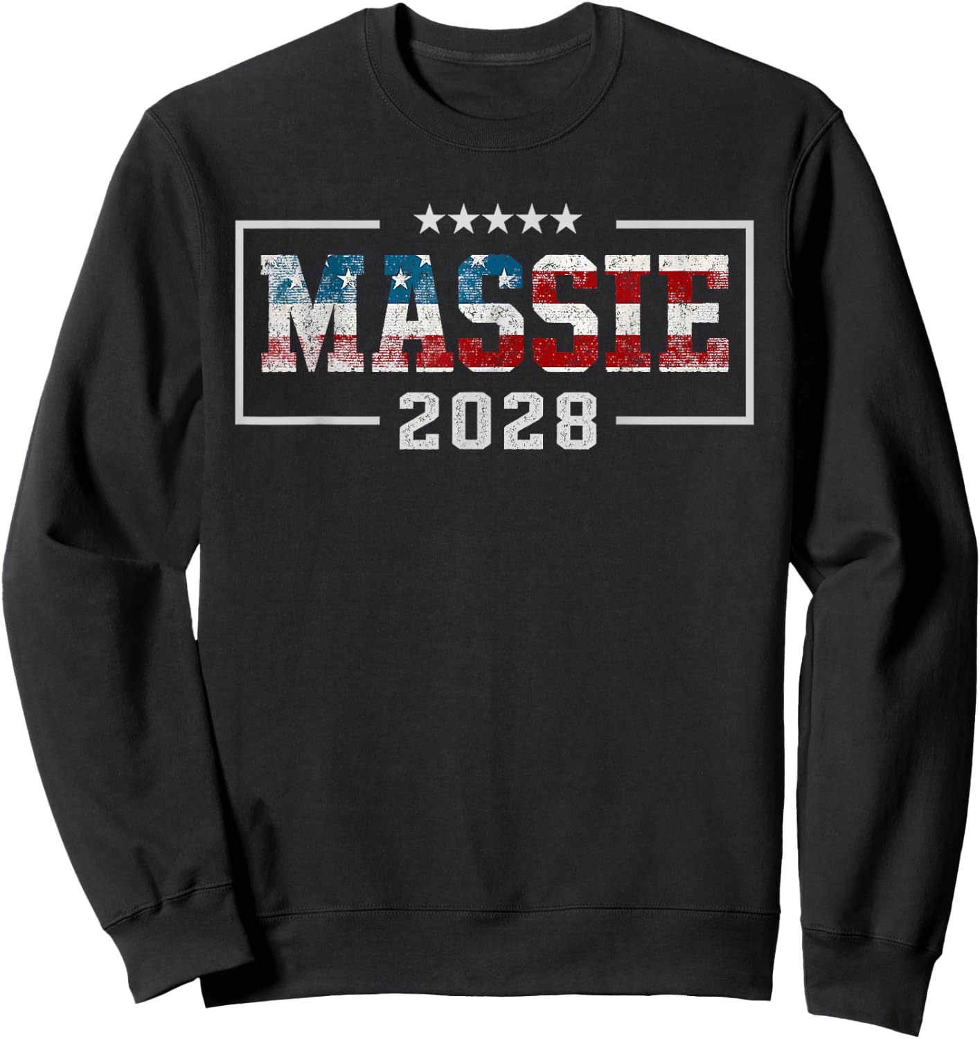 Massie 2028 for President Thomas Massie 2028 Us Flag Vintage Sweatshirt - Sweatshirt | Black