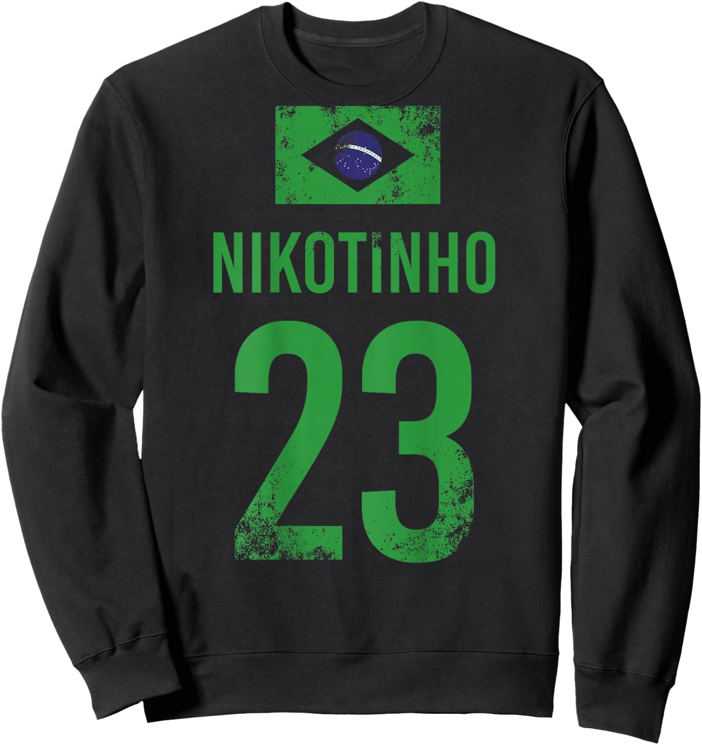 Men's Brazil Sauf Football Name Nikotinho , yellow, s Sweatshirt - Sweatshirt | Black