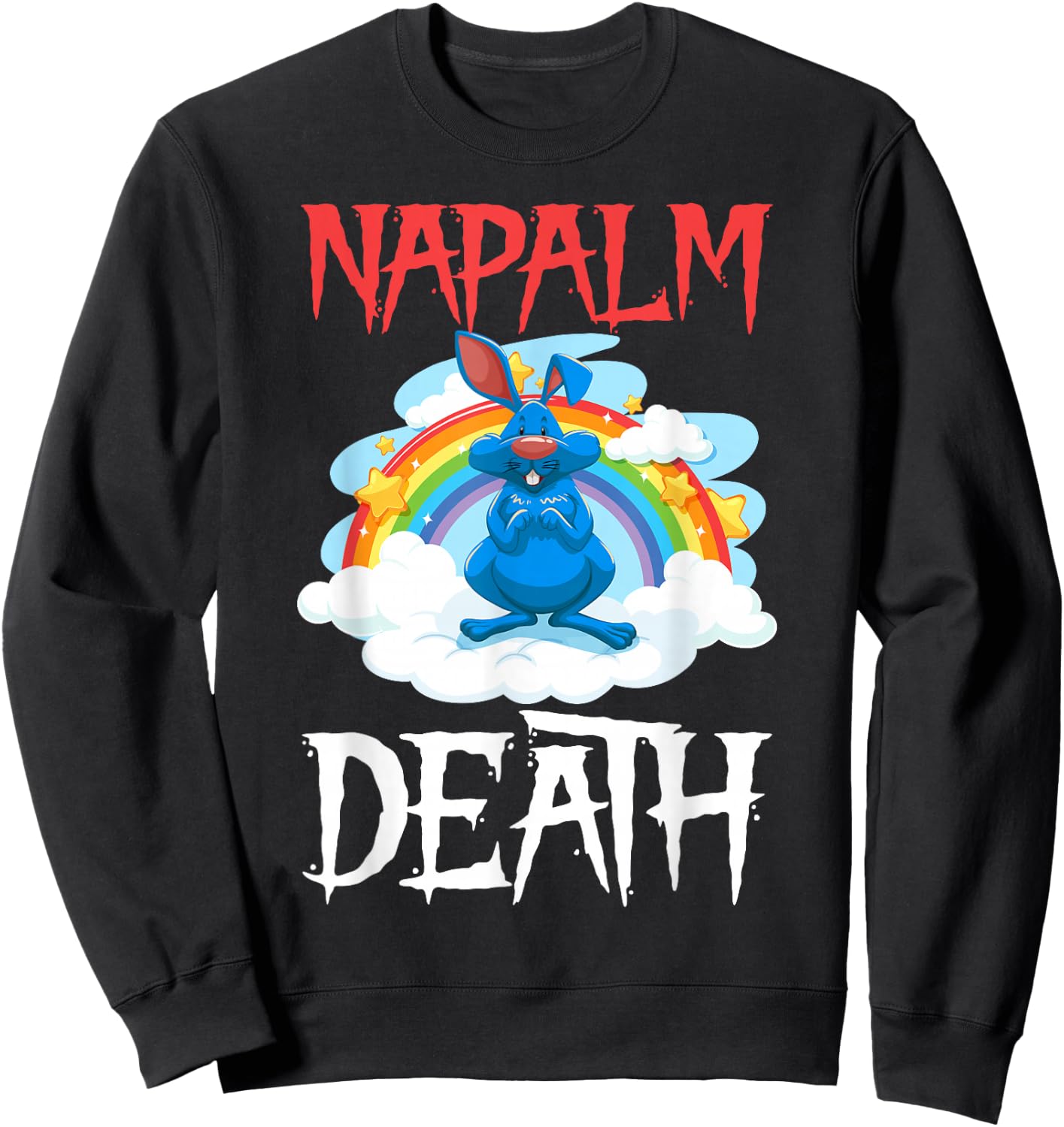 Napalm Tod Rainbow Bunny Rosa Napalm Death Hase Sweatshirt - Sweatshirt | Black