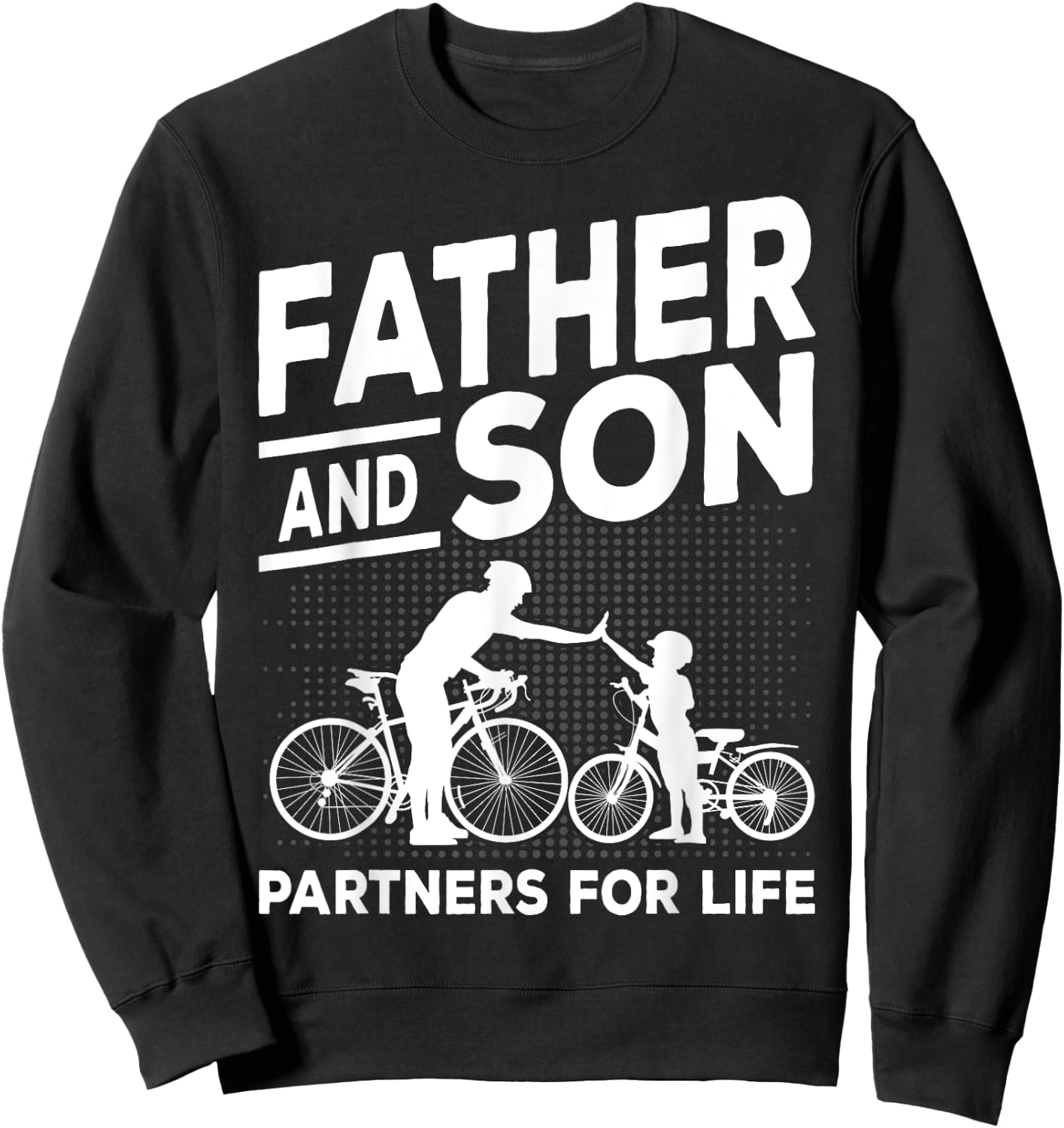 Cycling Father and Son Bicycle Riding Dad and Boy Gift Sweatshirt - Sweatshirt | Black