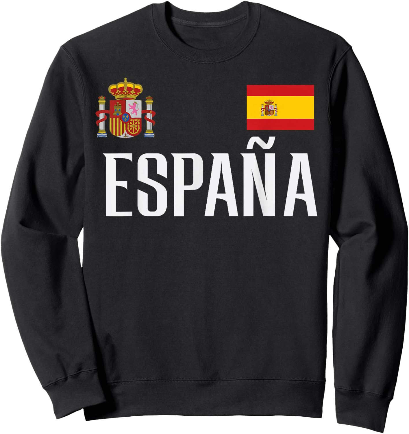Spain Flag Espana Football Soccer Fan Men Women Kids Sweatshirt - Sweatshirt | Black