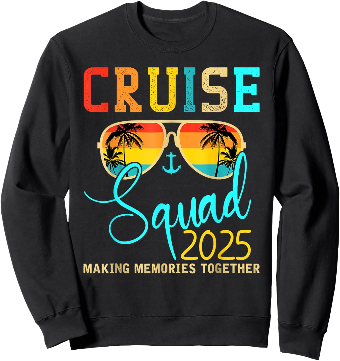 Squad Crew Cruise 2025 Summer Vacation Matching Family Group Men Women Girls Kids Sweatshirt - Sweatshirt | Black