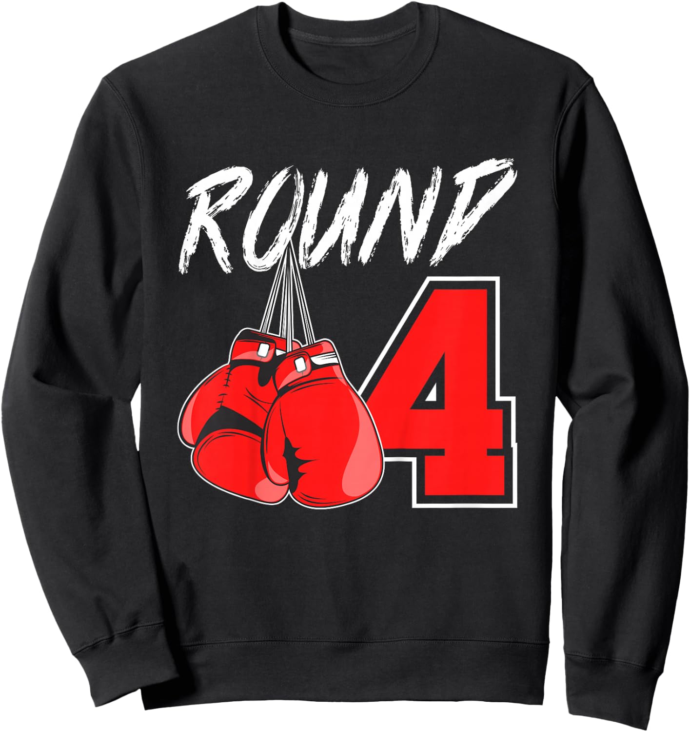 Kids 4th Birthday Boxing Boy 4 Year Old Boxer Bday Party Sweatshirt - Sweatshirt | Black
