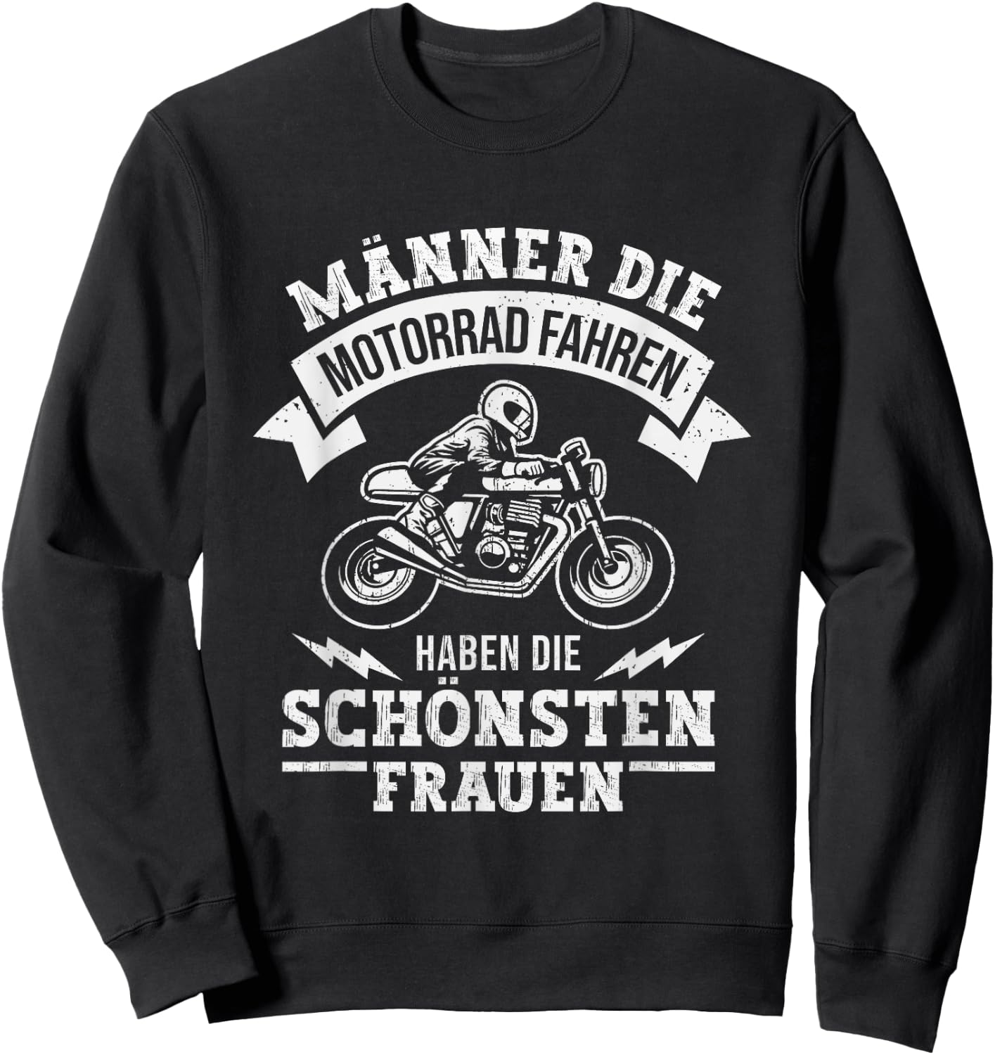Men's Motorbike Riding Funny , black Sweatshirt - Sweatshirt | Black