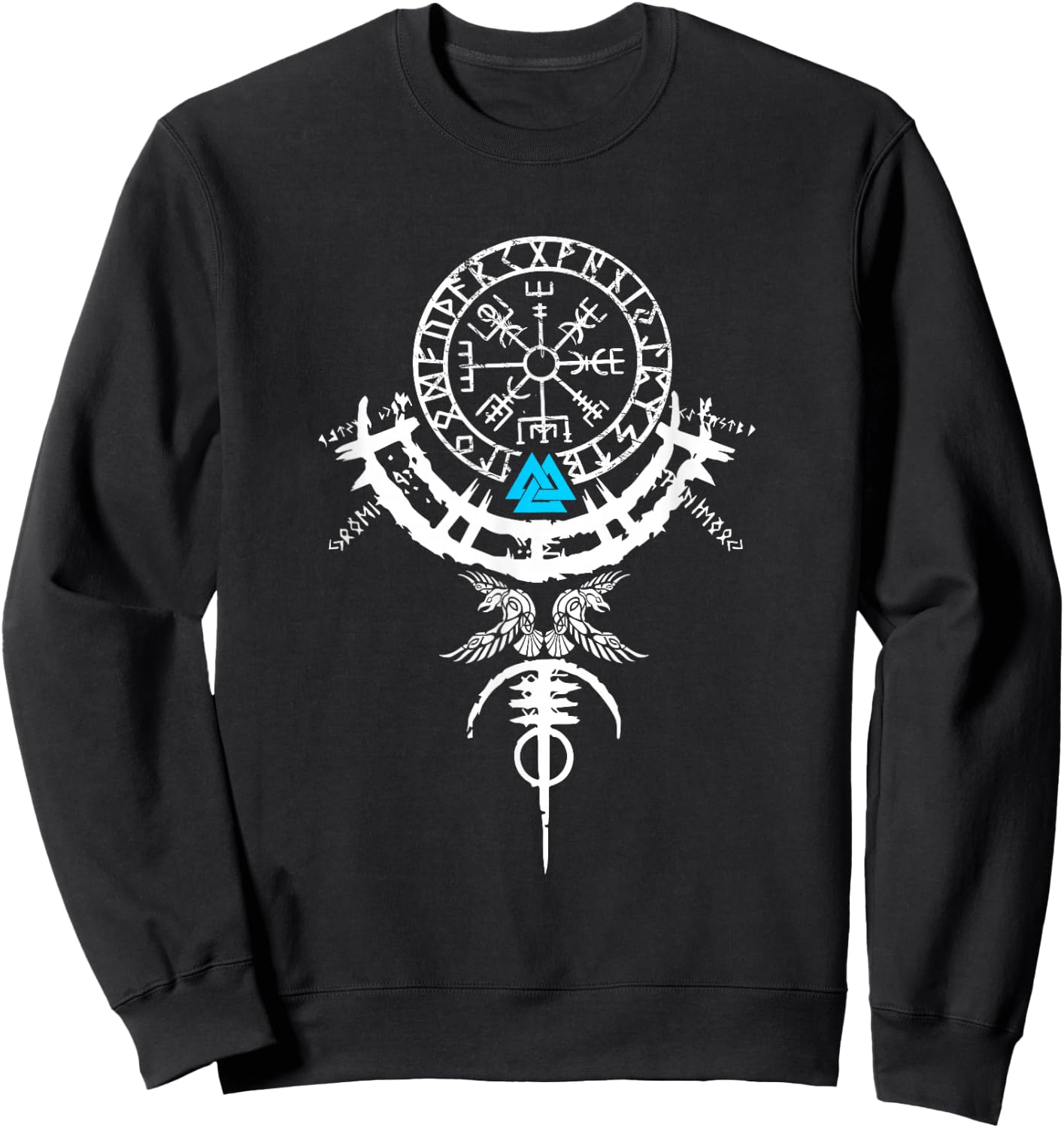 Wikinger Shirt Vikings Vegvisir Wikinger Valhalla Herren Sweatshirt - Sweatshirt | Black