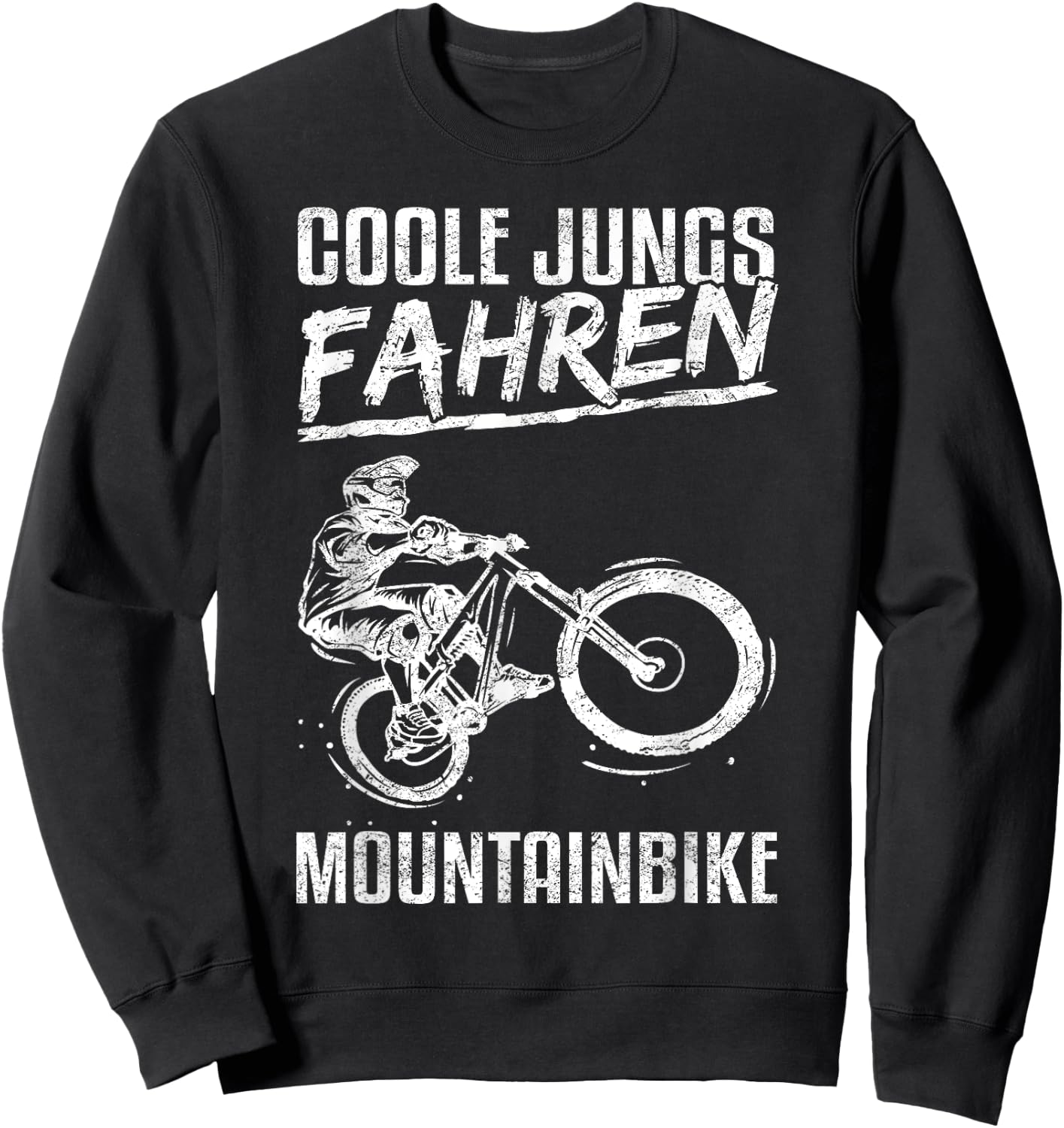 Cool Boys Riding Mountain Bike MTB Bicycle Kids Boys , black Sweatshirt - Sweatshirt | Black