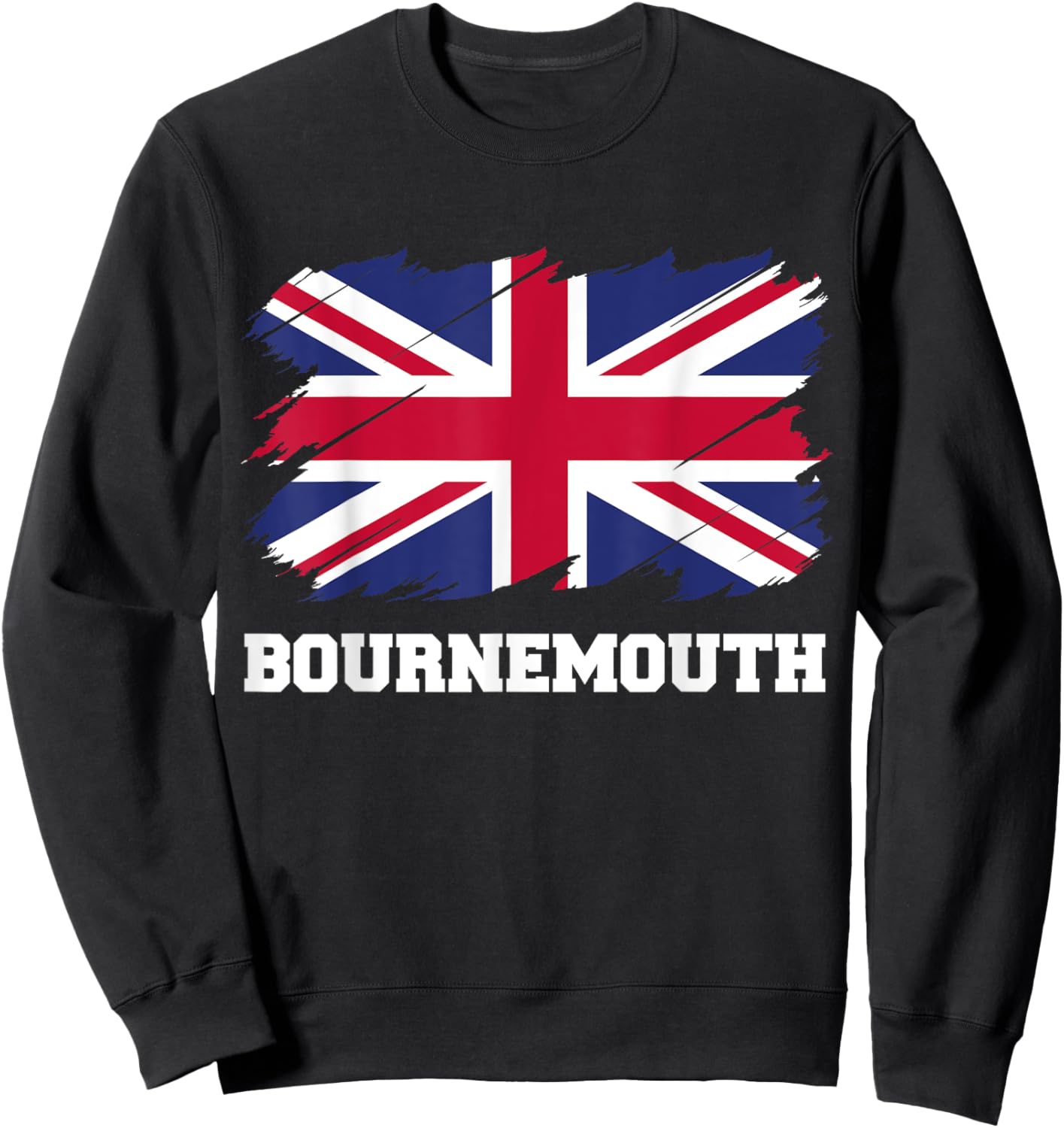Bournemouth UK Union Flag Bournemouth , Black, S Sweatshirt - Sweatshirt | Black