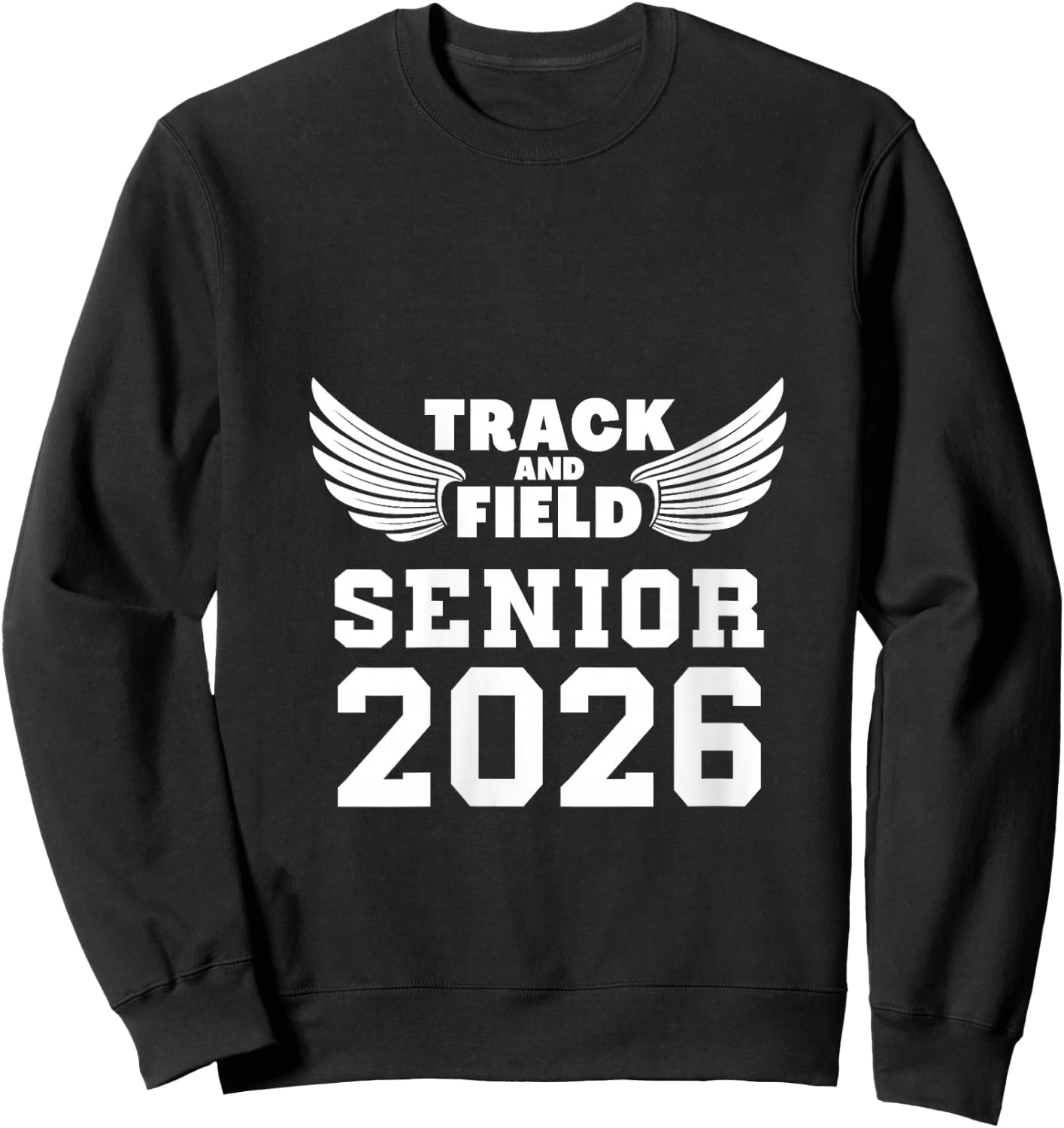 Class Of 2026 Track And Field Senior Graduation Graduate V-Neck Sweatshirt - Sweatshirt | Black