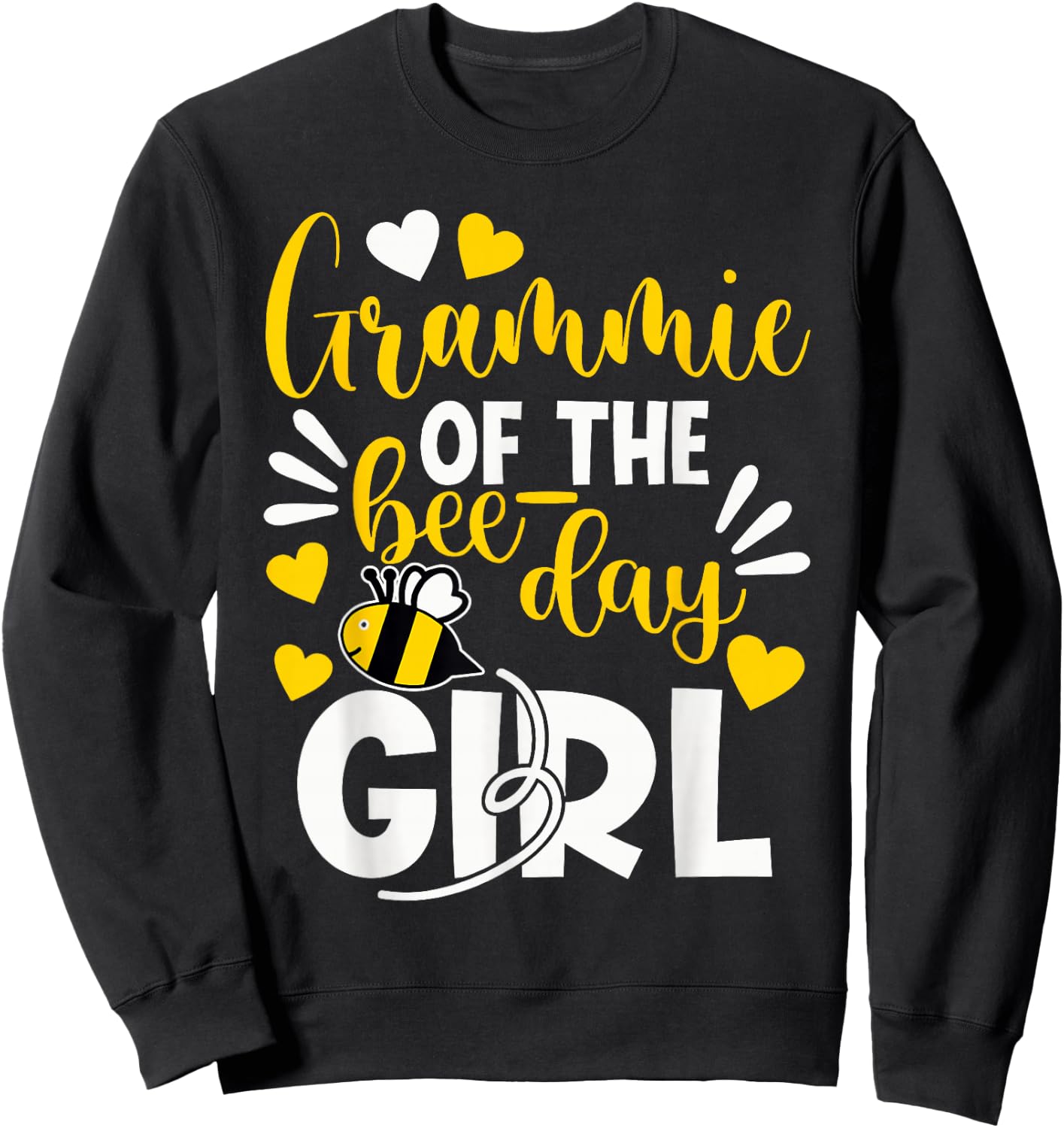 Grammie Of The Bee Day Girl Funny Bee Birthday Party Sweatshirt - Sweatshirt | Black