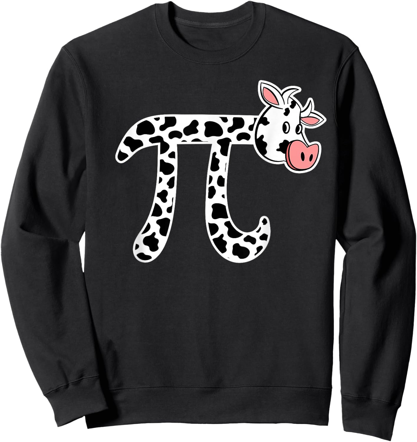 Pi Day - Funny Cow Pi March 14th Cow Lover 3.14 Pi Sweatshirt - Sweatshirt | Black