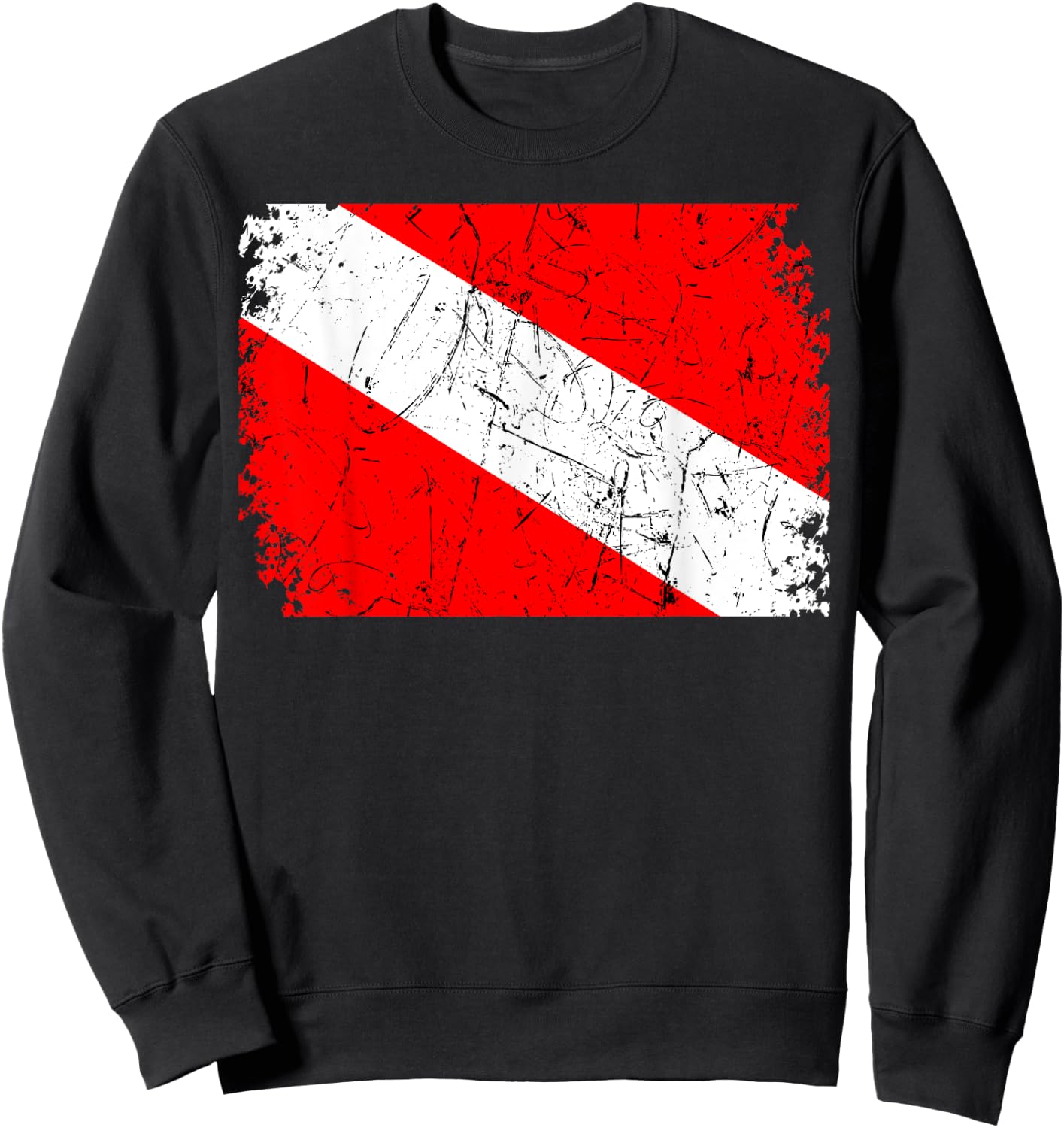 Diver Down Flag Vintage Scuba Diving Underwater Dive Swim Sweatshirt - Sweatshirt | Black