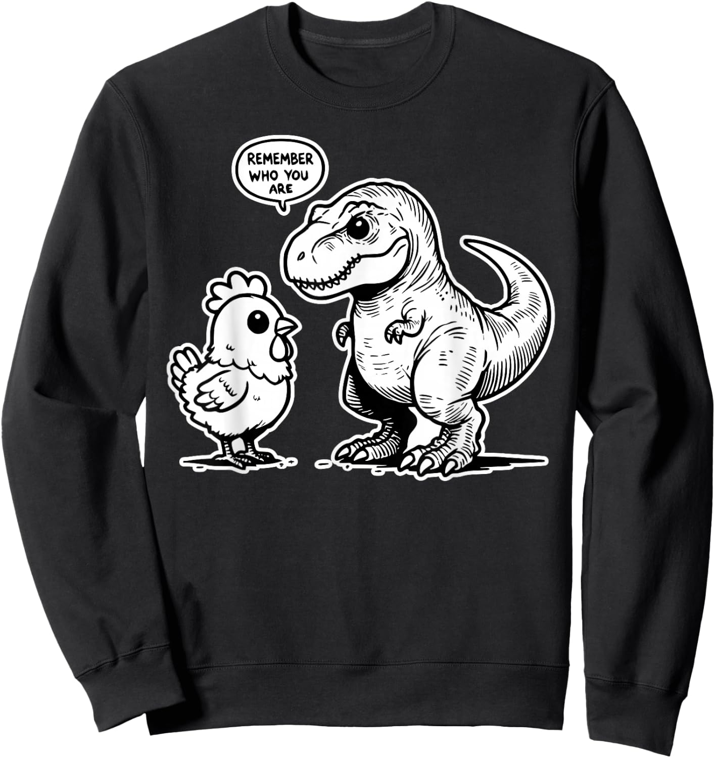 Funny Dinosaur Chicken Evolution Paleo Humor Sweatshirt - Sweatshirt | Black