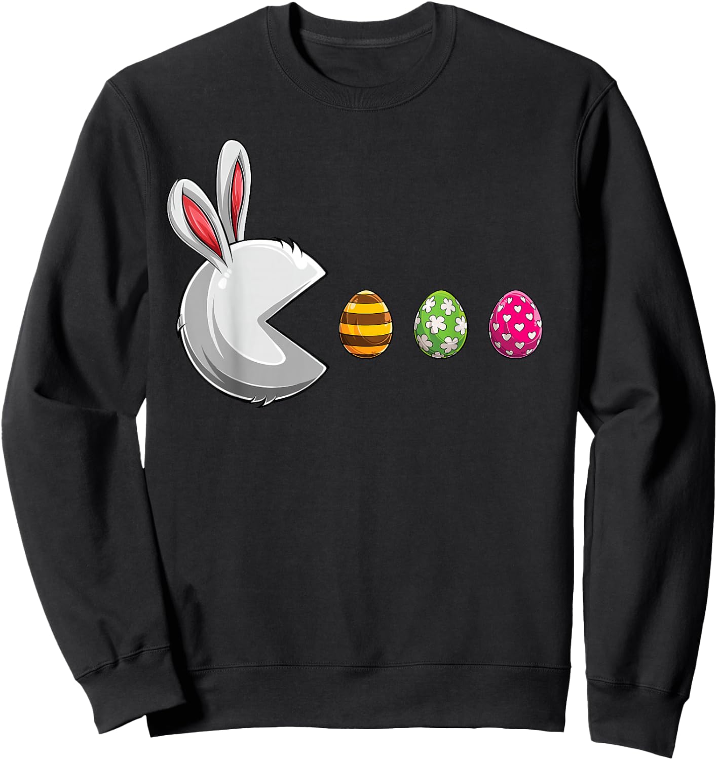 Happy Easter Day Bunny Egg Funny Boys Girls Kids Easter Sweatshirt - Sweatshirt | Black