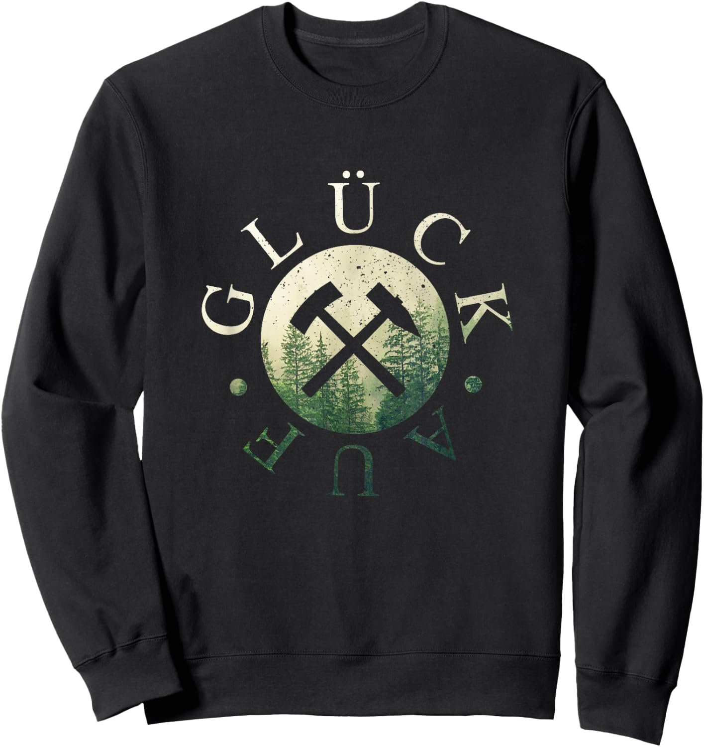 Schlägel und Eisen - Glück Auf Erzgebirge Bergbau Steiger Sweatshirt - Sweatshirt | Black