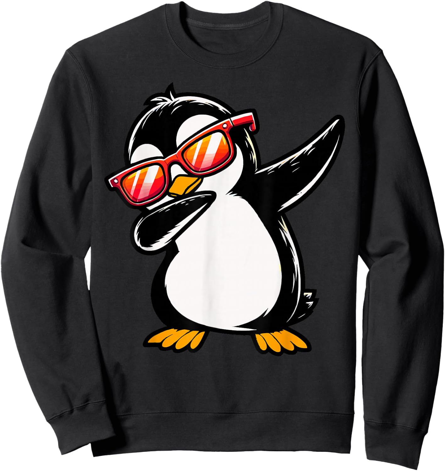 Dabbing Penguin day Cute Animal Birthday Party Sweatshirt - Sweatshirt | Black
