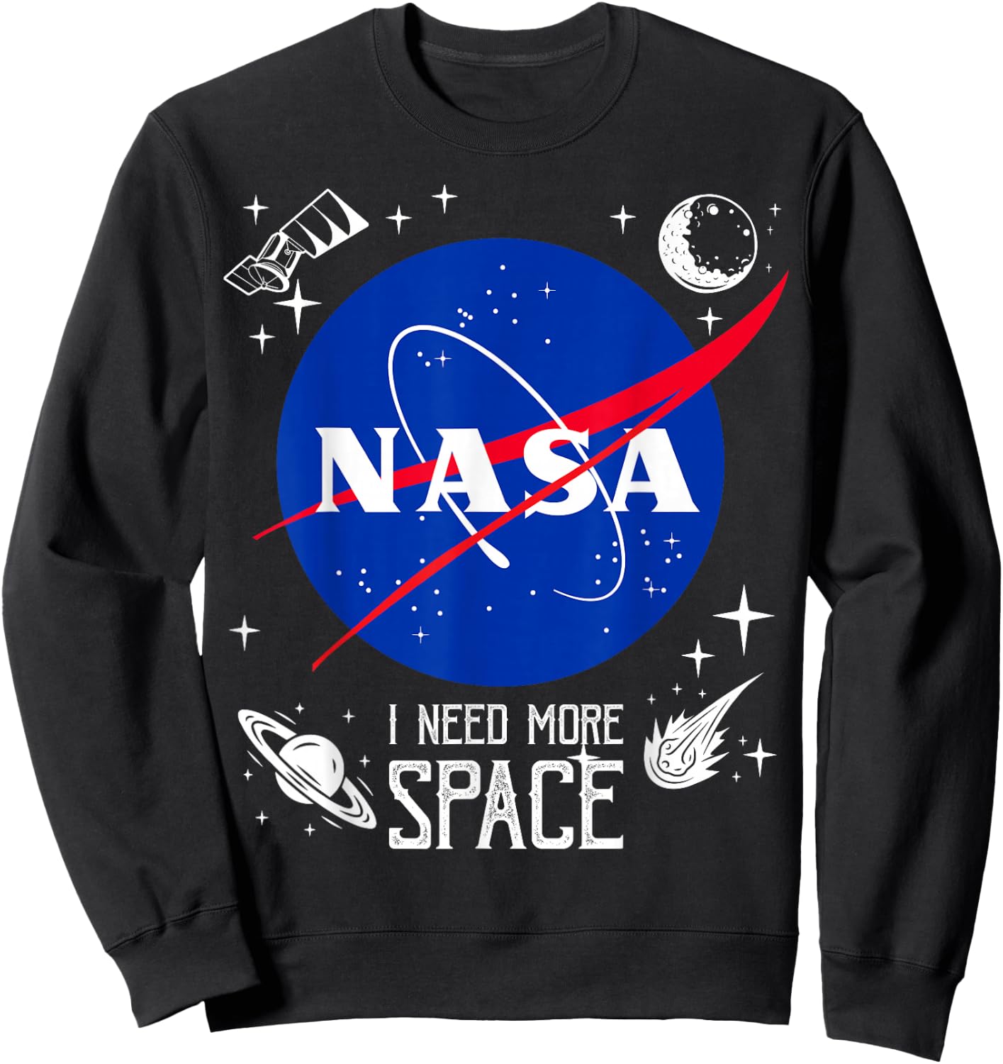 NASA Meatball Logo Classic I Need More Space , black, s Sweatshirt - Sweatshirt | Black