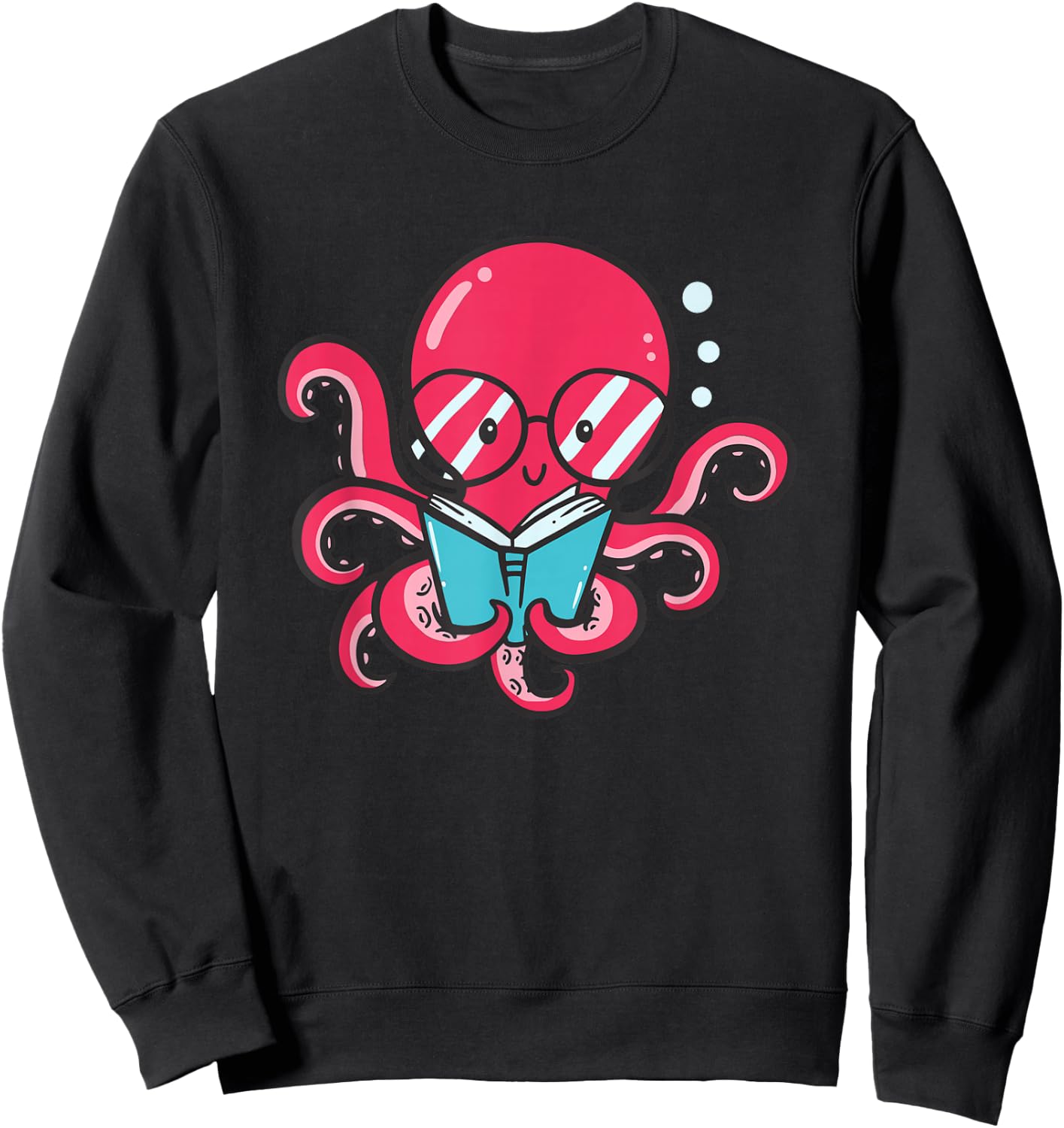 Librarian Book Sea Ocean Giant Squid Funny Reading Octopus Sweatshirt - Sweatshirt | Black