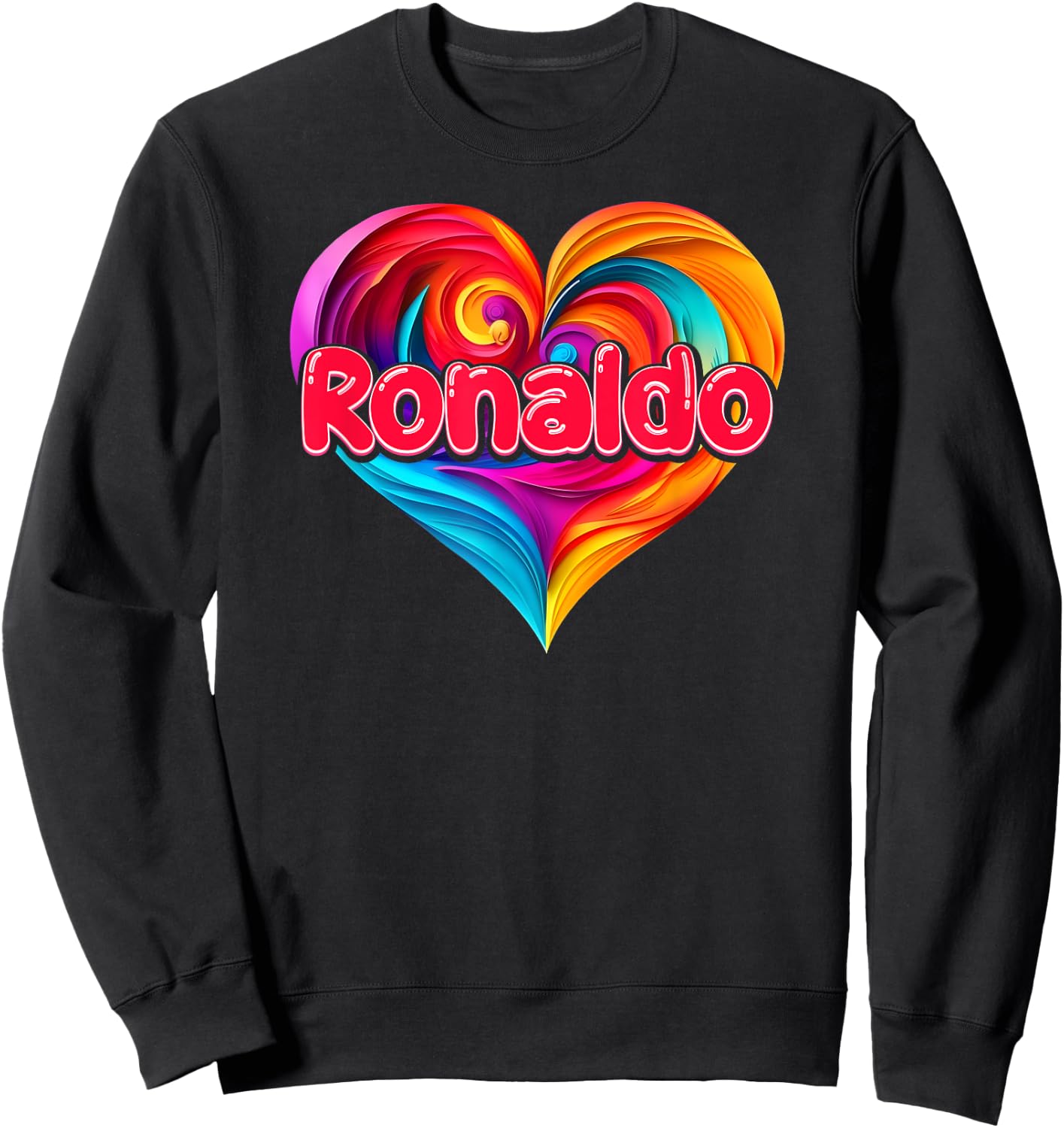 mit Aufschrift "I Heart Love Ronaldo" Sweatshirt - Sweatshirt | Black