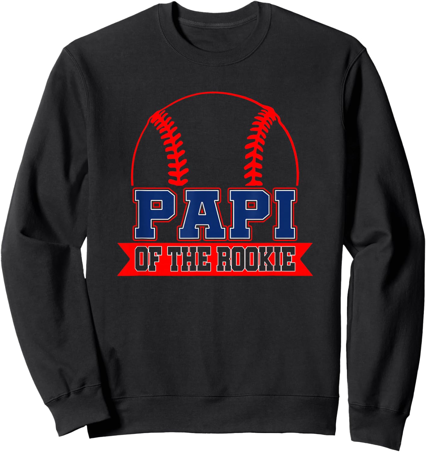 Papi Rookie of Year 1st Birthday Baseball Theme Matching Sweatshirt - Sweatshirt | Black