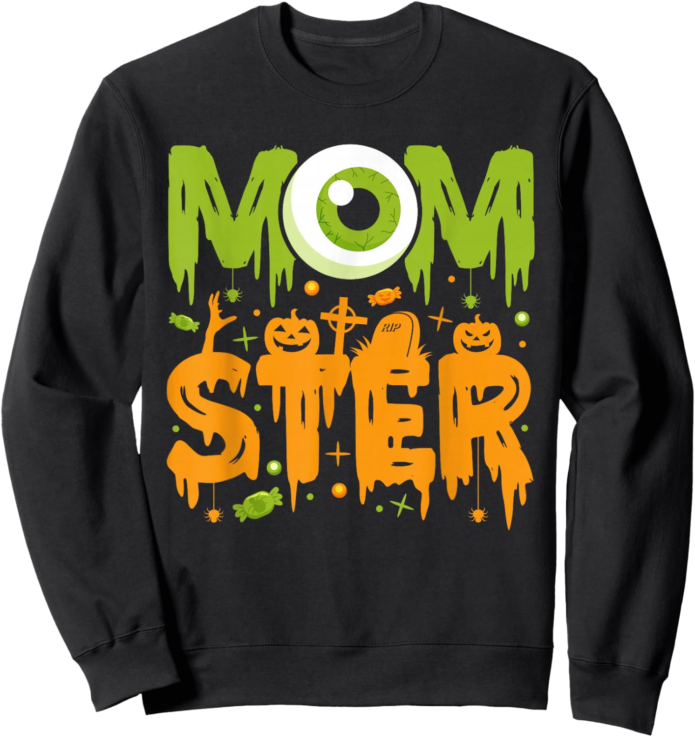 Halloween Costume Momster spooky Halloween Sweatshirt - Sweatshirt | Black