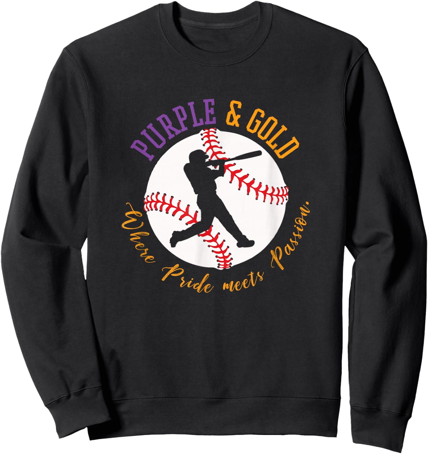 Baseball 'Purple & Gold' Team Color Sweatshirt - Sweatshirt | Black