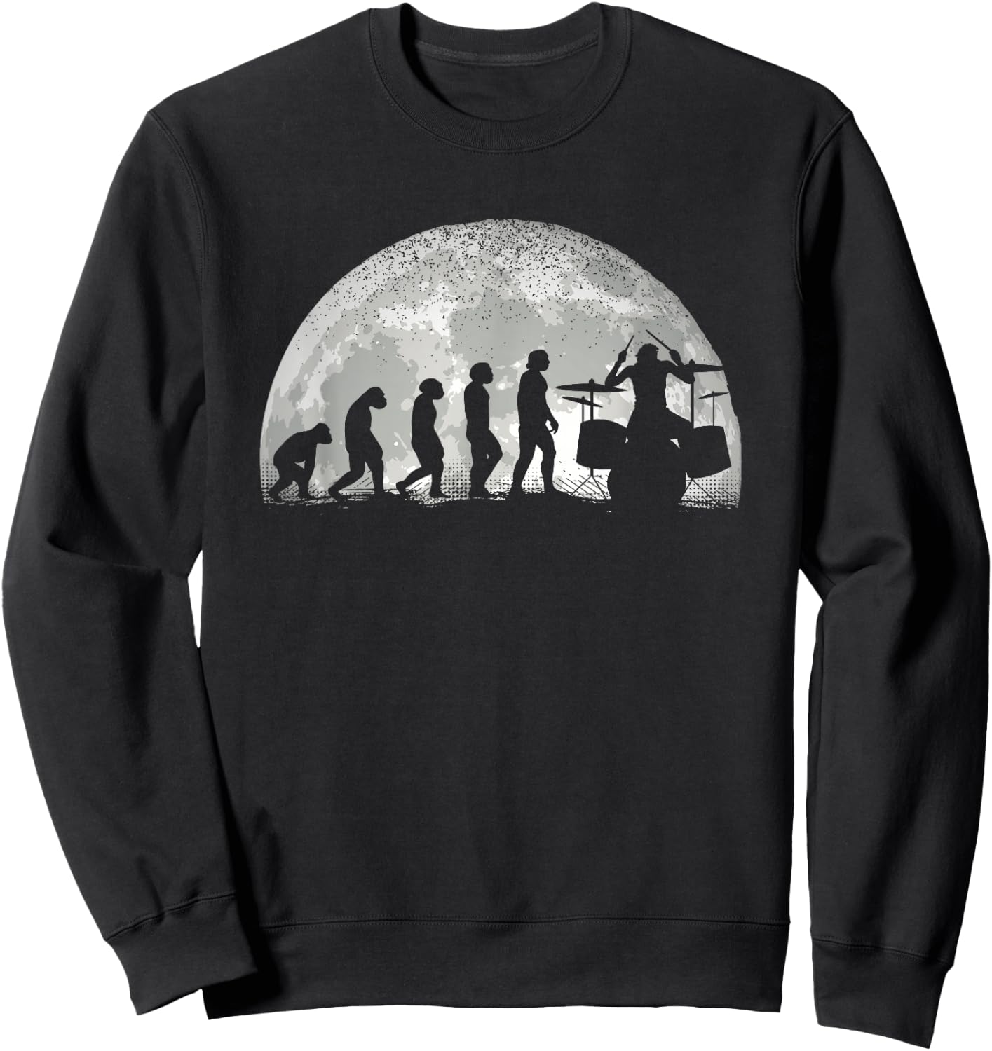 Drums Drumming Evolution , black Sweatshirt - Sweatshirt | Black