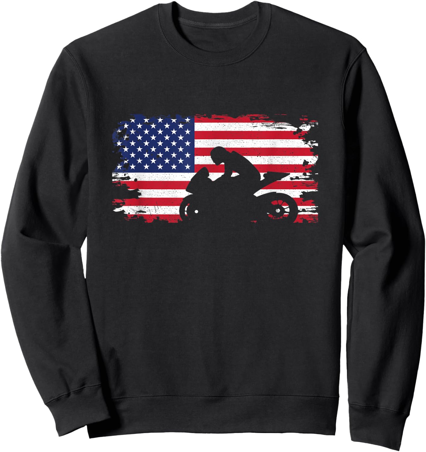 American Flag Motorcycle Apparel - Biker / Motorcycle Sweatshirt - Sweatshirt | Black