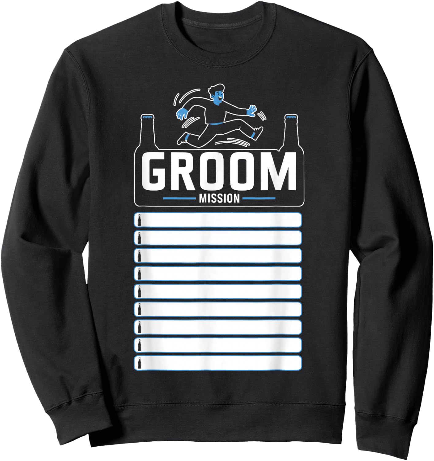 Bachelor Party Checklist Groom Mission Funny Sweatshirt - Sweatshirt | Black