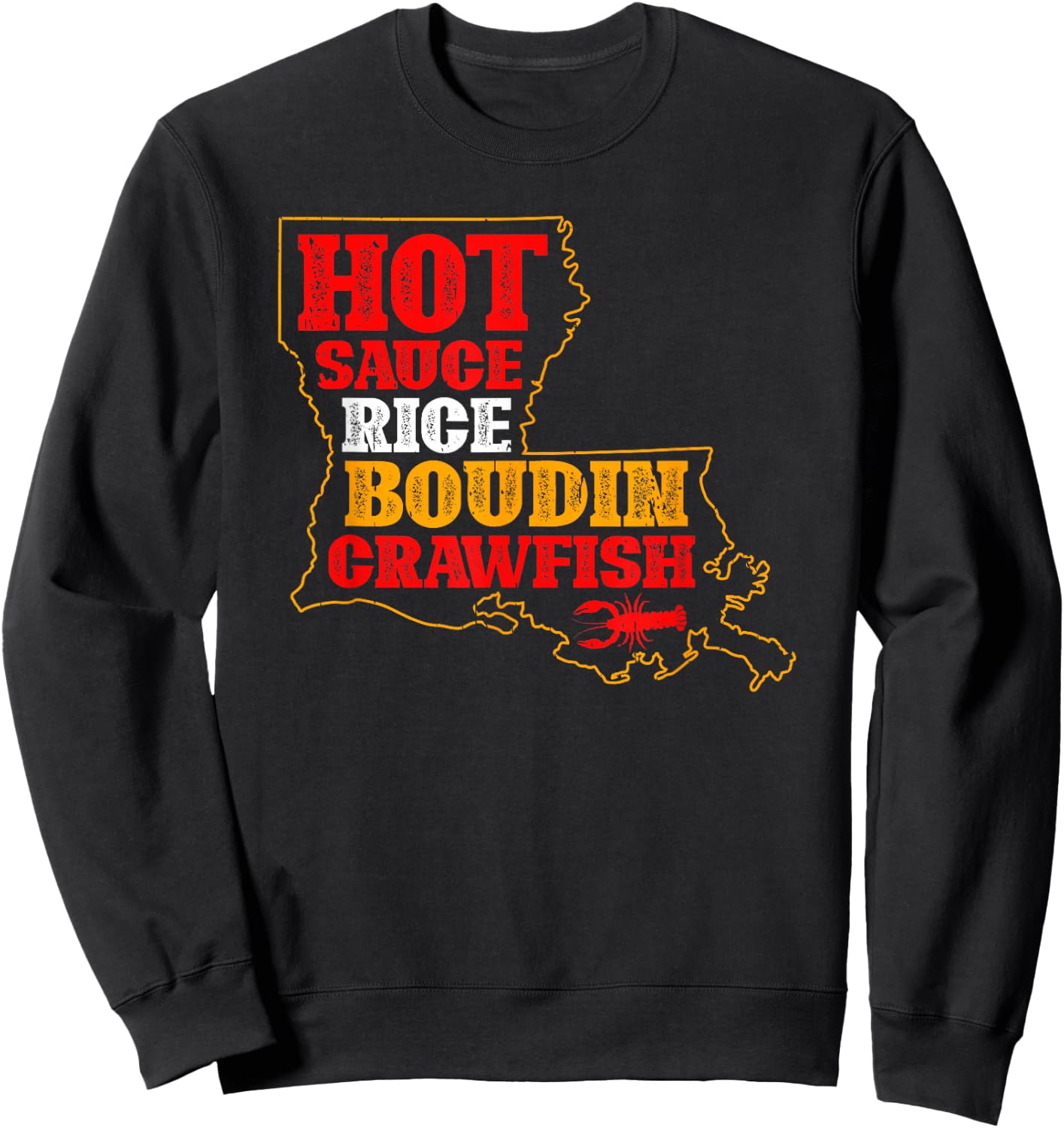 Hot Sauce Rice Boudin Crawfish Boil Louisiana Cajun Sweatshirt - Sweatshirt | Black