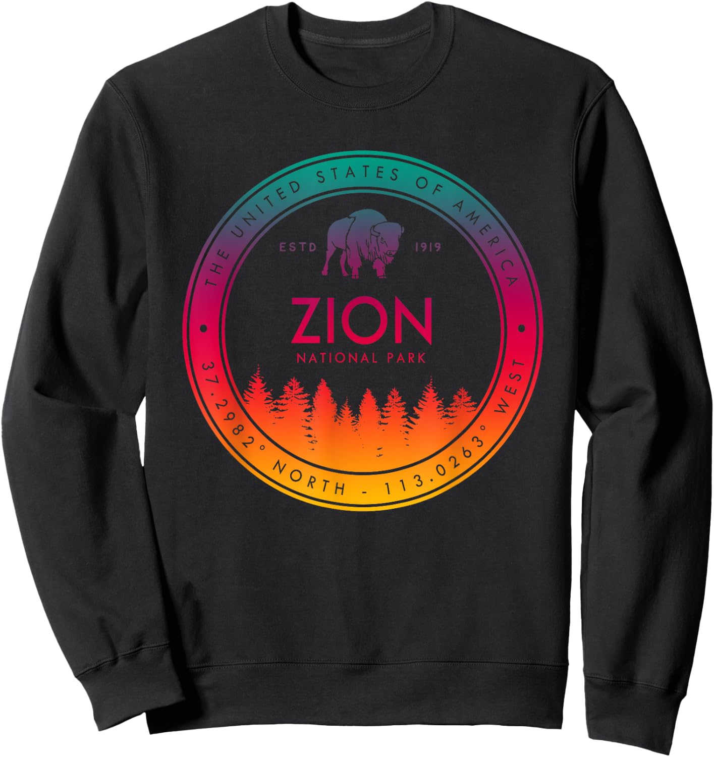 Zion National Park Utah Gifts Souvenir UT Sweatshirt - Sweatshirt | Black