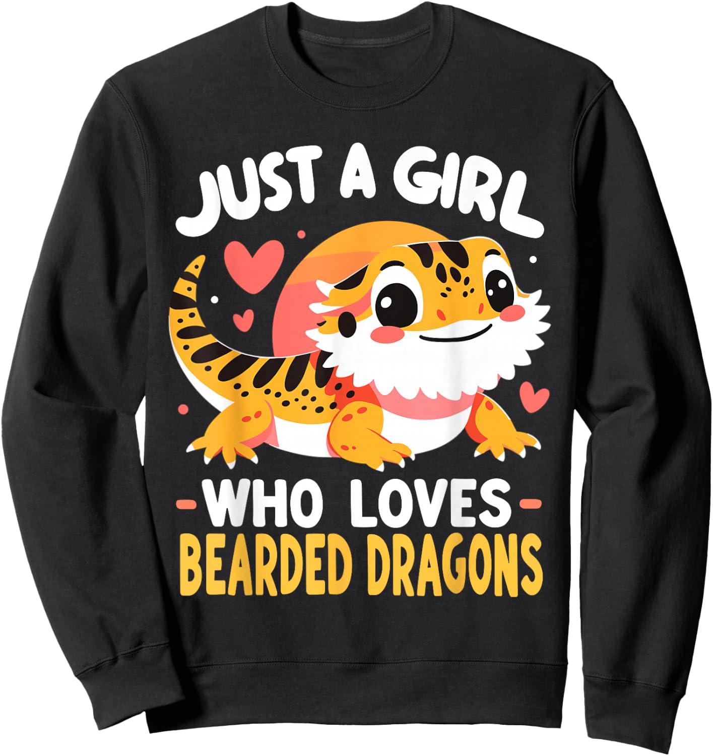 Cute Bearded Dragon Girl Sweatshirt - Sweatshirt | Black