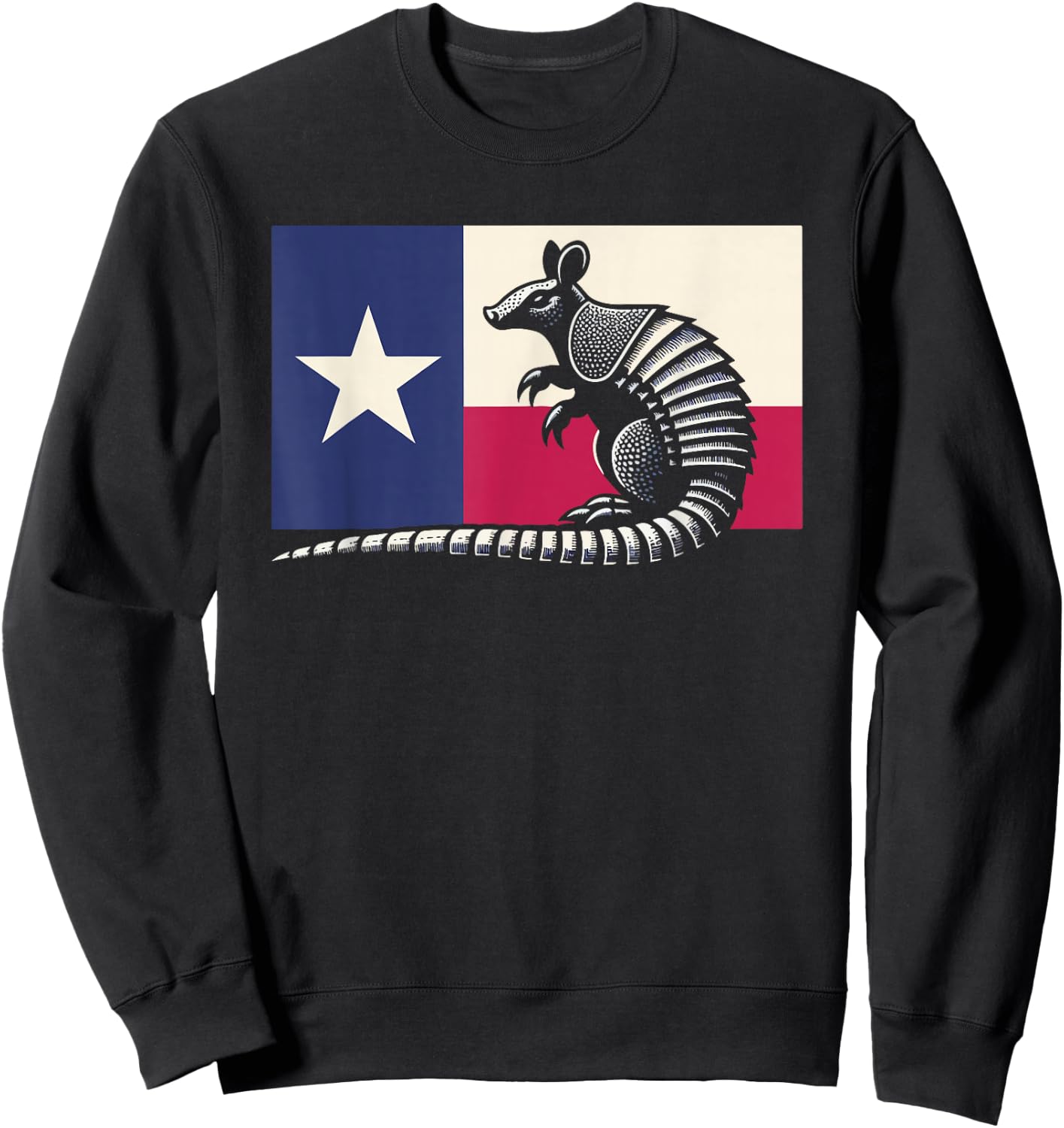 Armadillo Lover Country Texas Flag Sweatshirt - Sweatshirt | Black