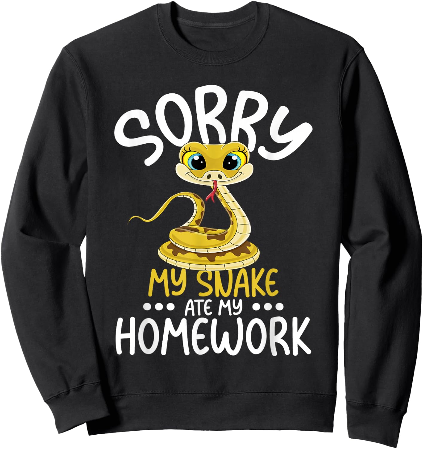 Sorry My Snake Ate My Homework - Snakes Reptile Lover School Sweatshirt - Sweatshirt | Black