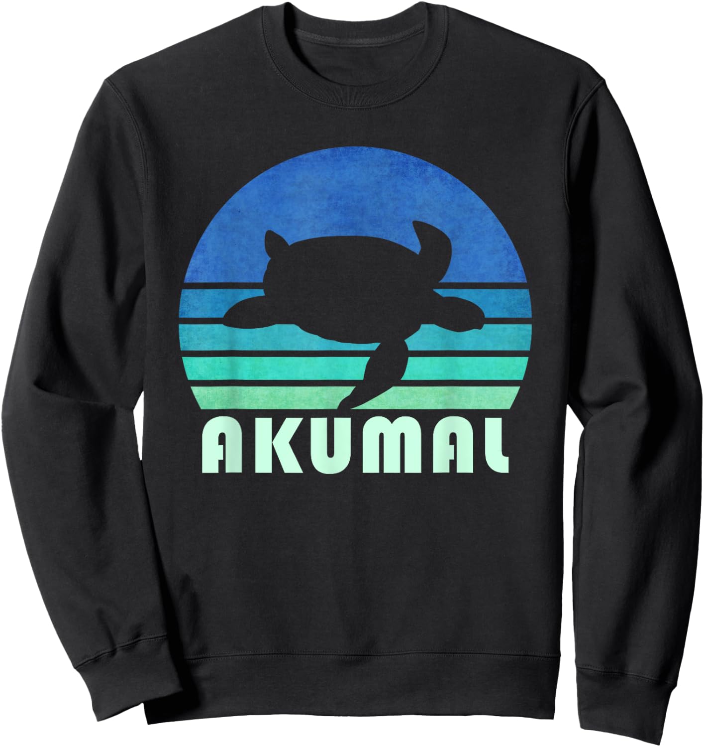 Akumal Sea Turtle Shirt, Mexico Beach Animal Gift Women Girls Kids Sweatshirt - Sweatshirt | Black