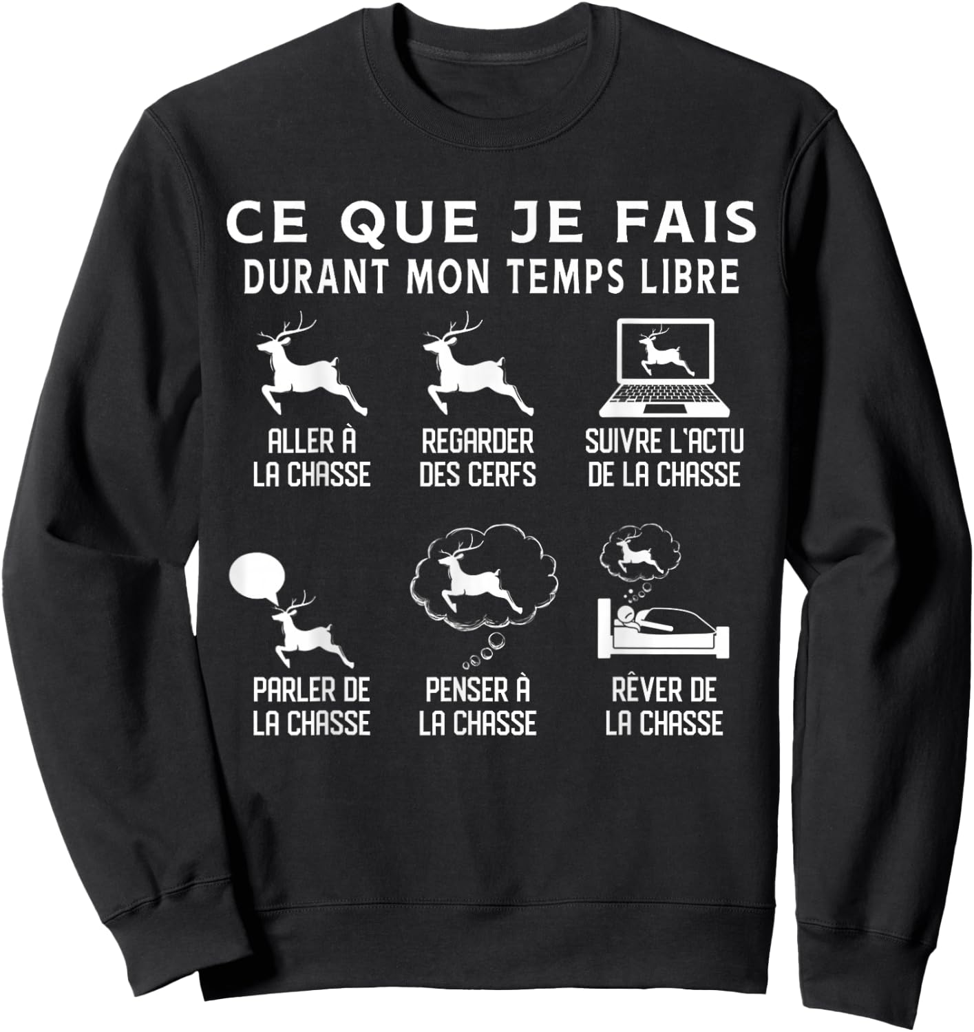 What I Do In My Free Time Passion Hunting Deer Sweatshirt - Sweatshirt | Black