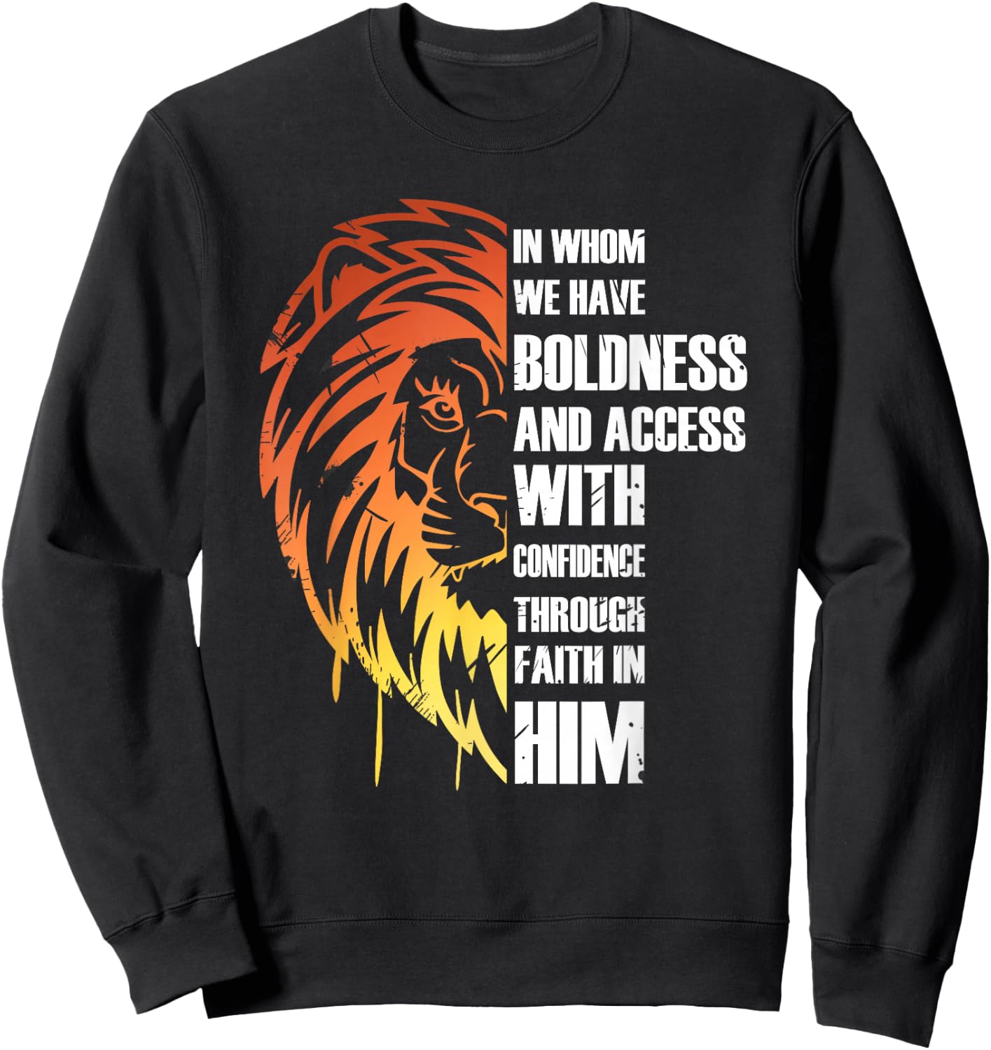 Daniel Lion's Den Lion Bible Story Courage Boldness Faith Sweatshirt - Sweatshirt | Black