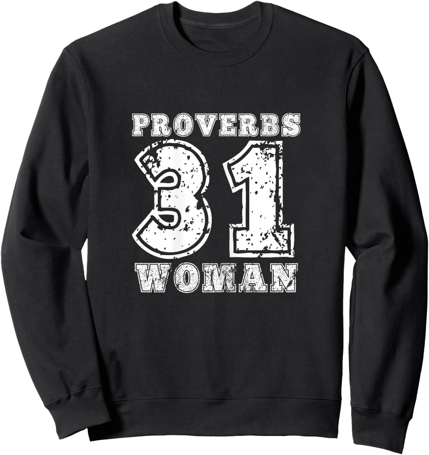PROVERBS 31 Woman Retro Sweatshirt - Sweatshirt | Black