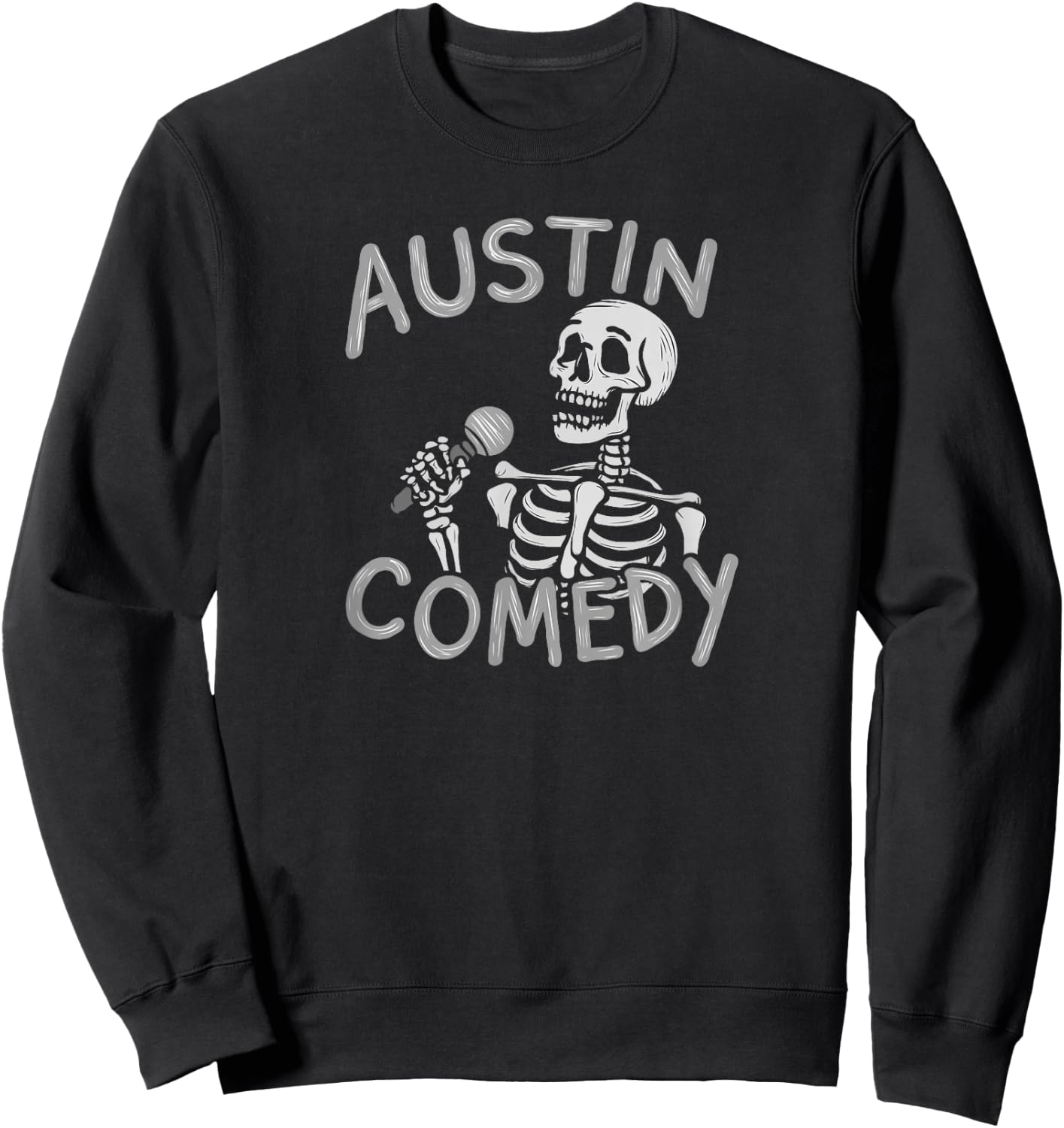 Austin Comedy Enthusiast Comedian Funny retro 70s vintage Sweatshirt - Sweatshirt | Black