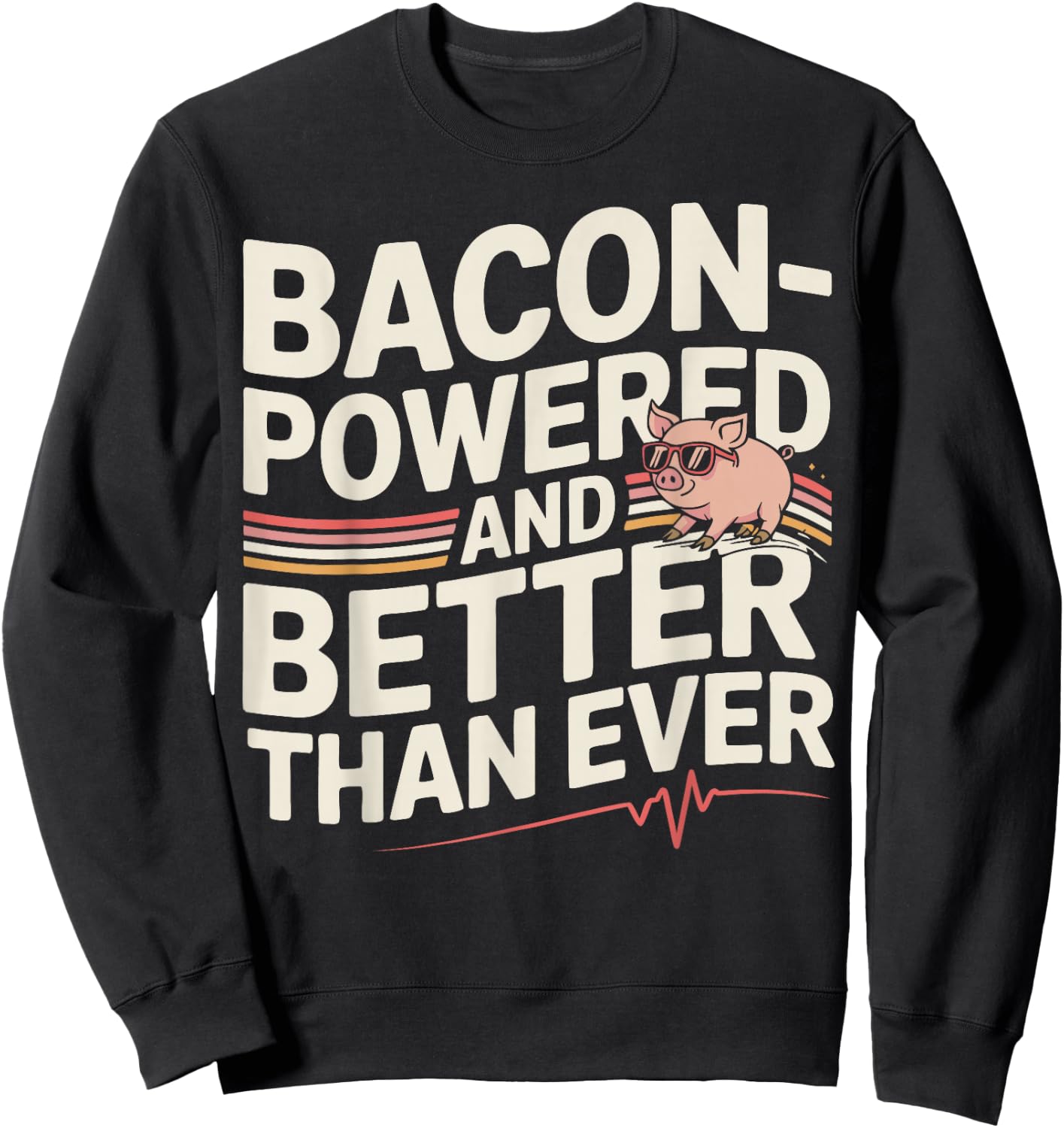 Aortic Pig Valve Surgery Bacon-Powered Sweatshirt - Sweatshirt | Black