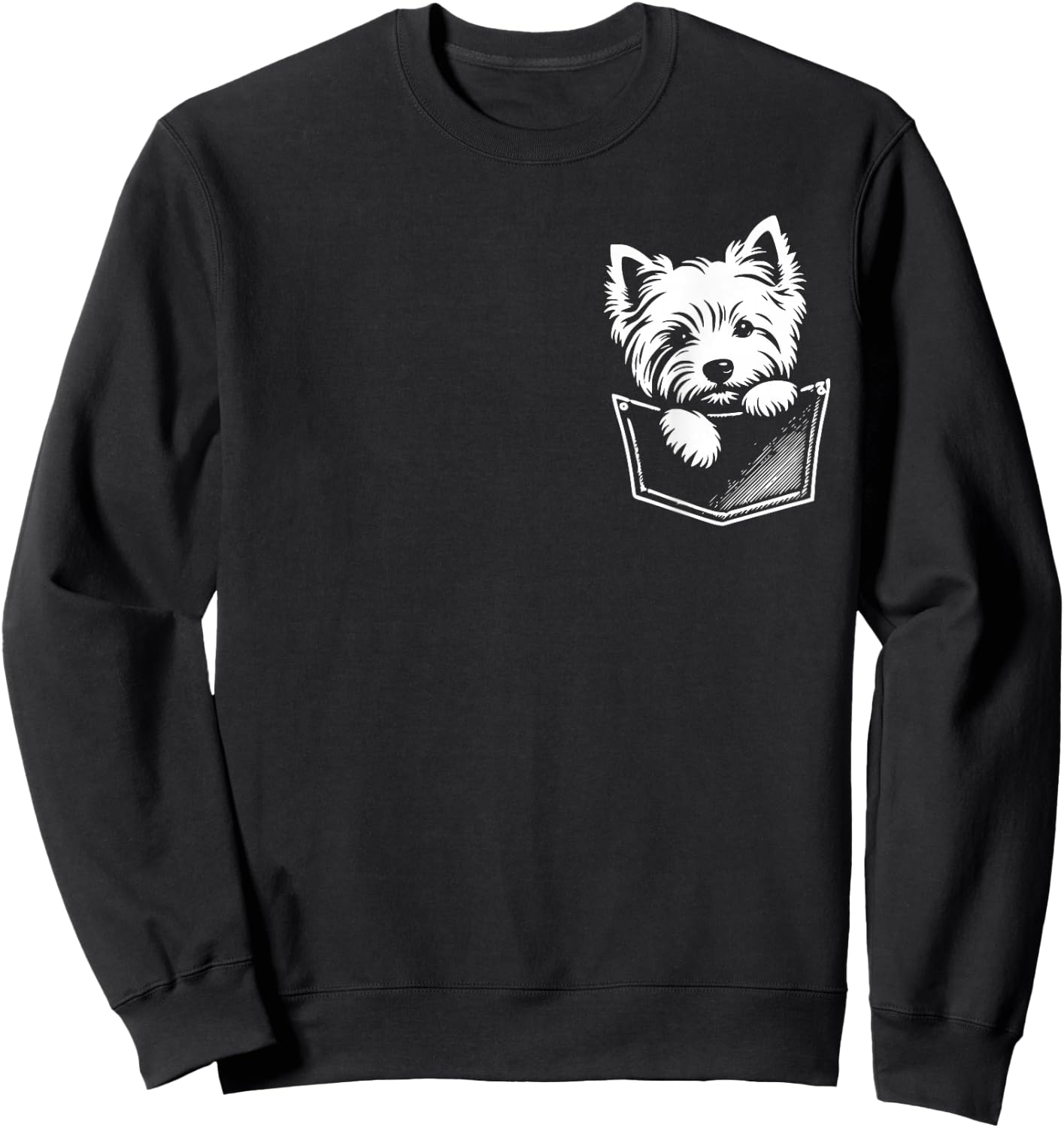 West Highland White Terrier Hund späht Westie Design Sweatshirt - Sweatshirt | Black