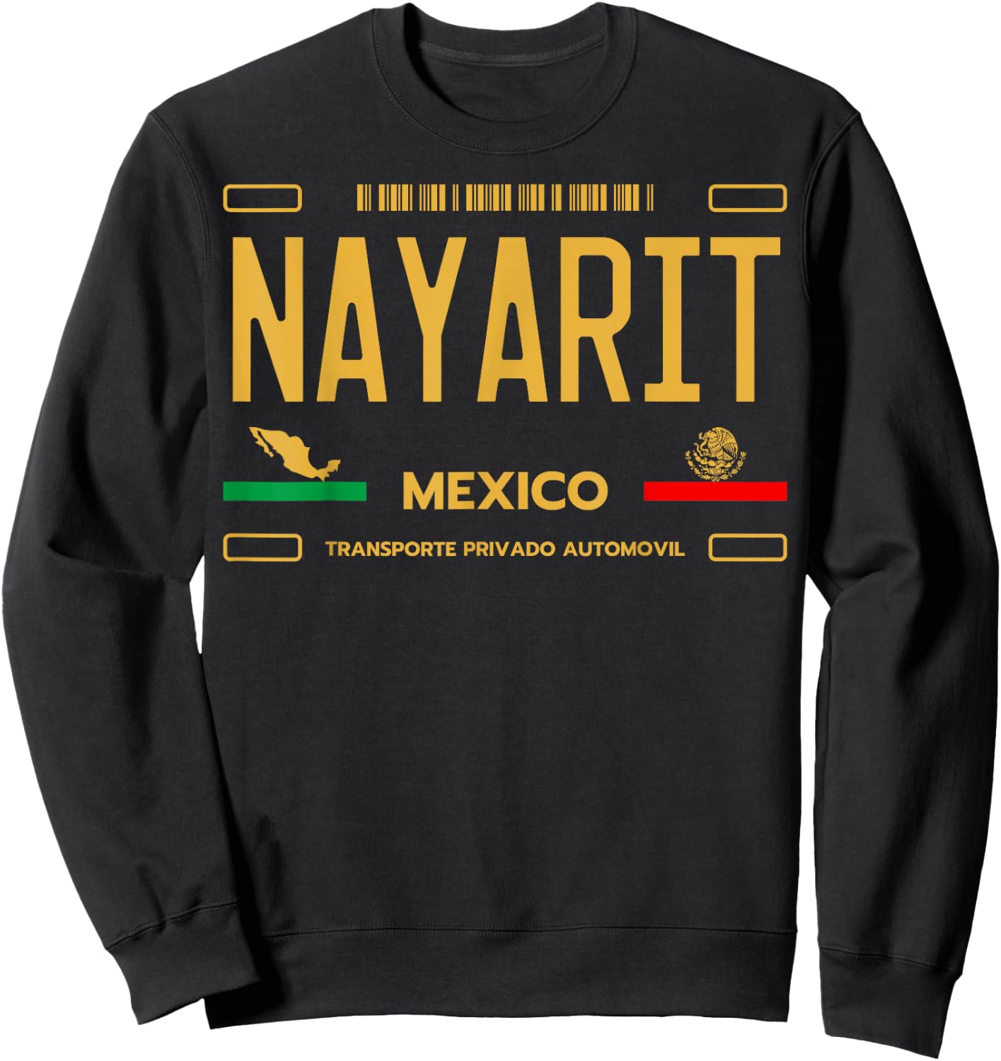 Nayarit License Plate Aesthetic, Nayarit Sweatshirt - Sweatshirt | Black