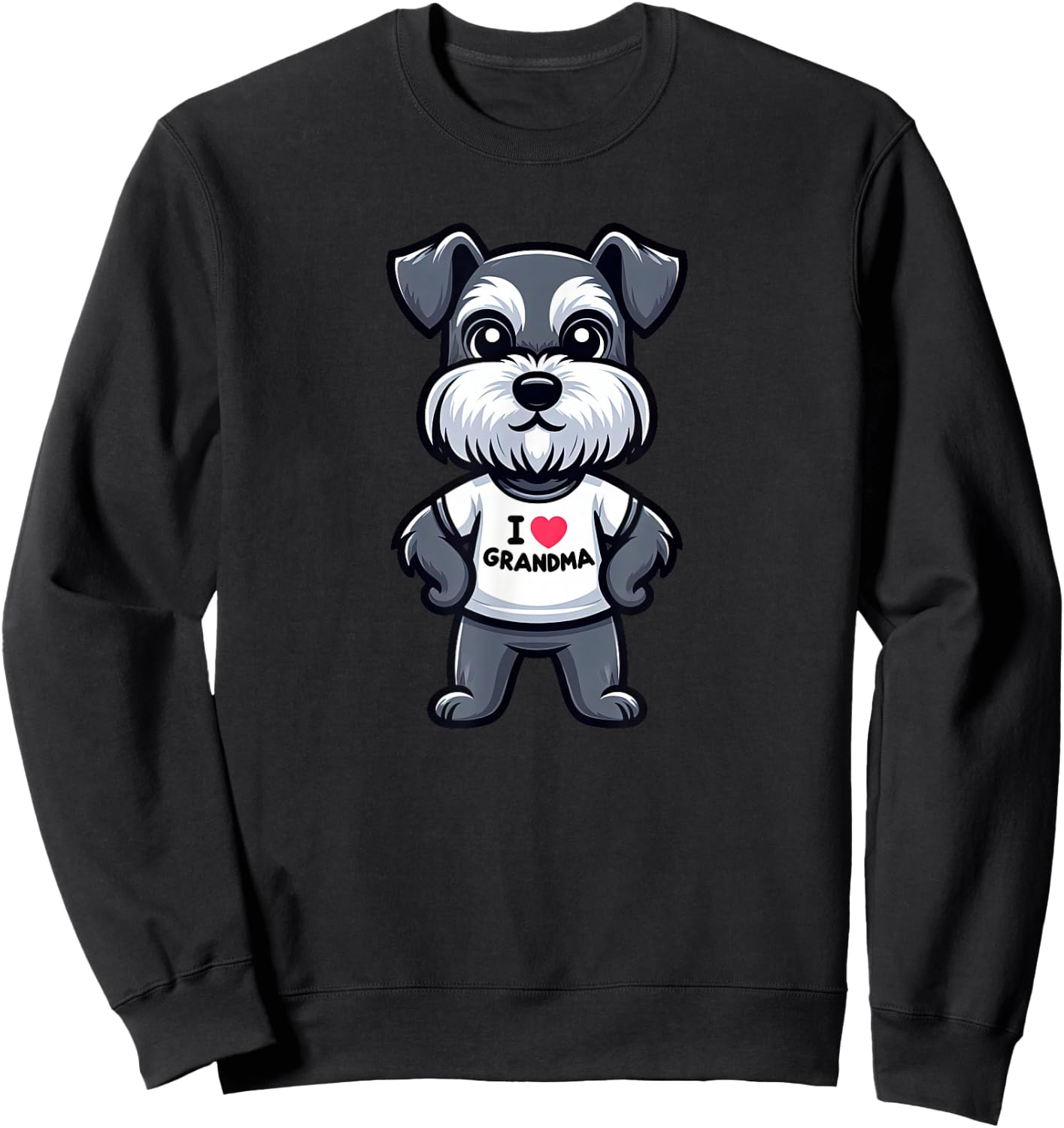 Schnauzer I Love Grandma Funny Dog Grandmother Sweatshirt - Sweatshirt | Black