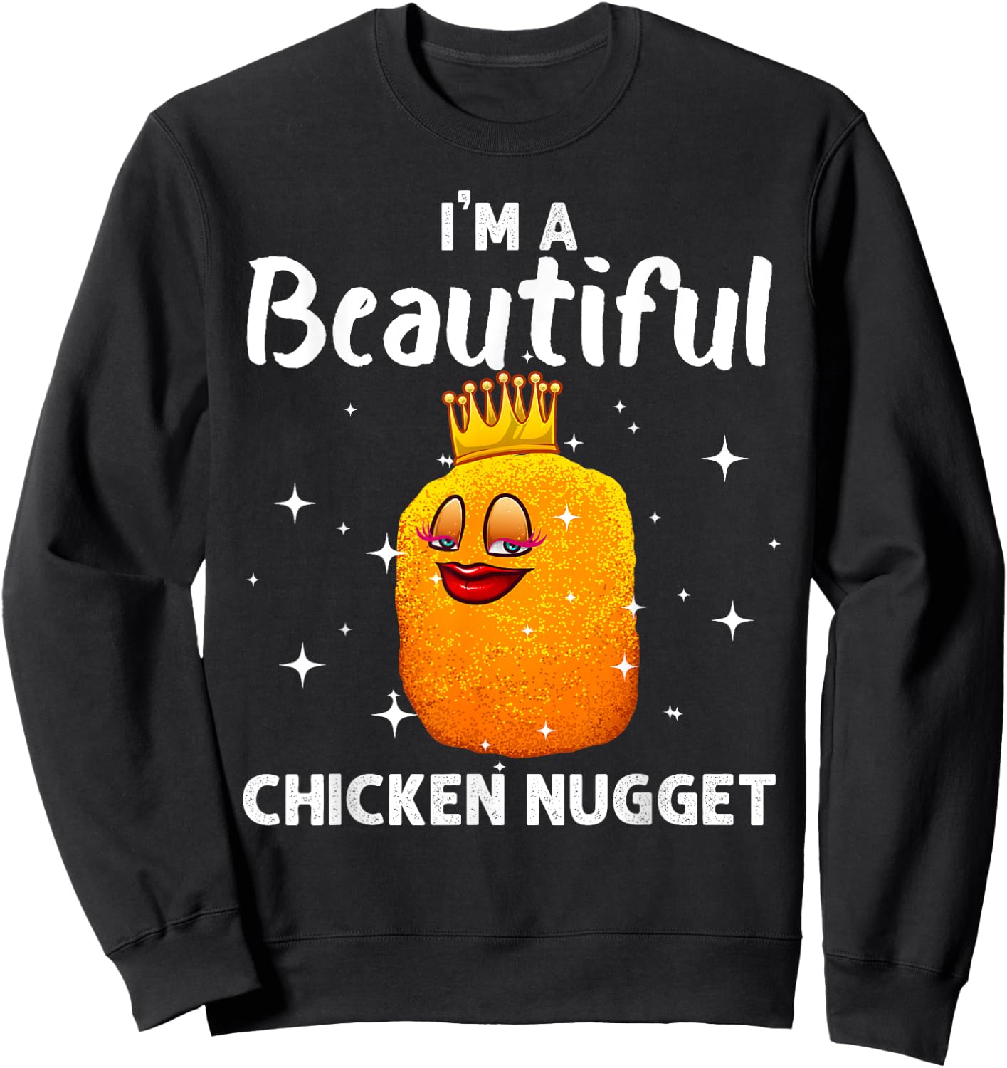 Funny Chicken Nugget Design Kids Men Women Fashion Nugget Sweatshirt - Sweatshirt | Black