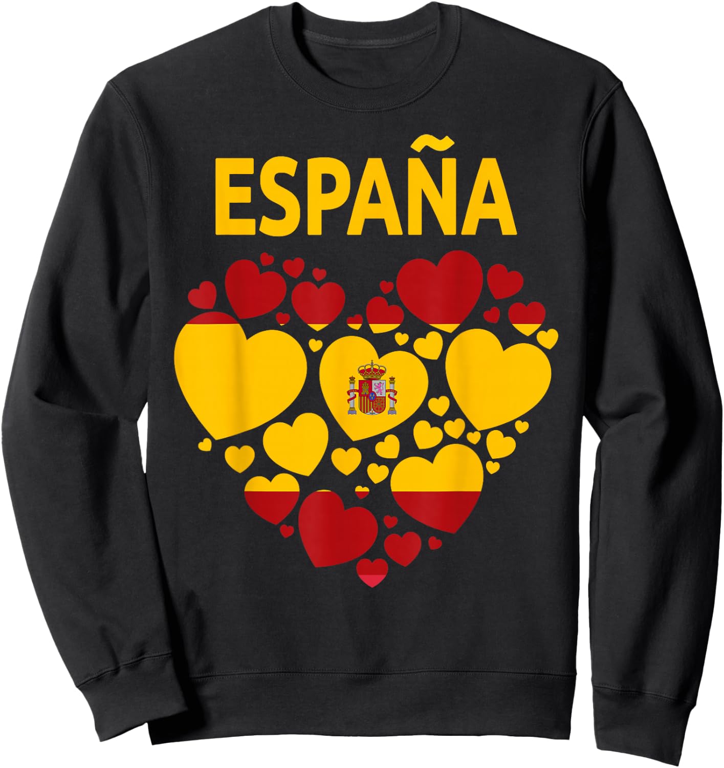 Spanische Flagge Herz Idee für Damen & Kinder Spanien Flagge Outfit Sweatshirt - Sweatshirt | Black