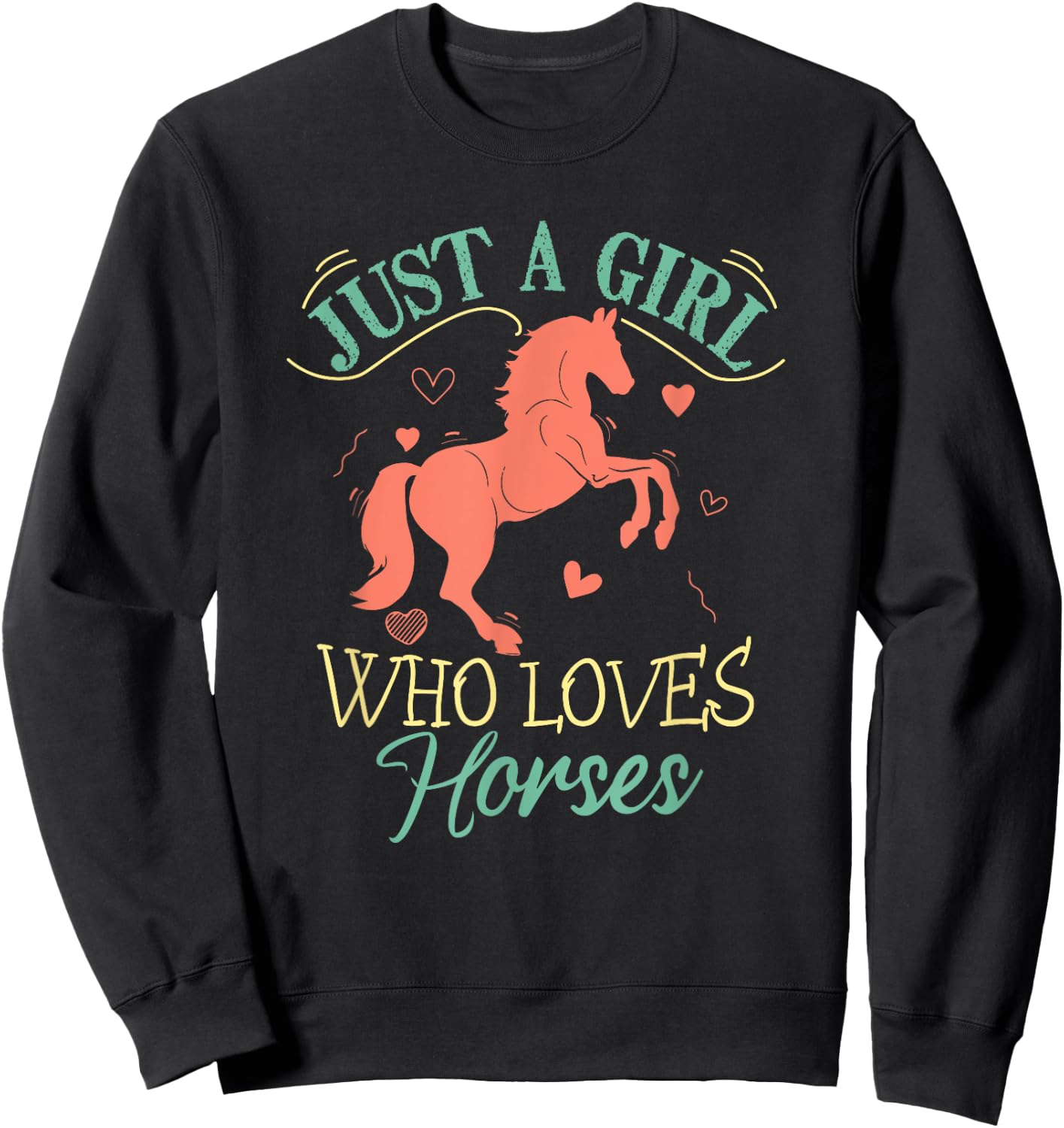 Horse Shirt Teens Girls Horse Lover Sweatshirt - Sweatshirt | Black