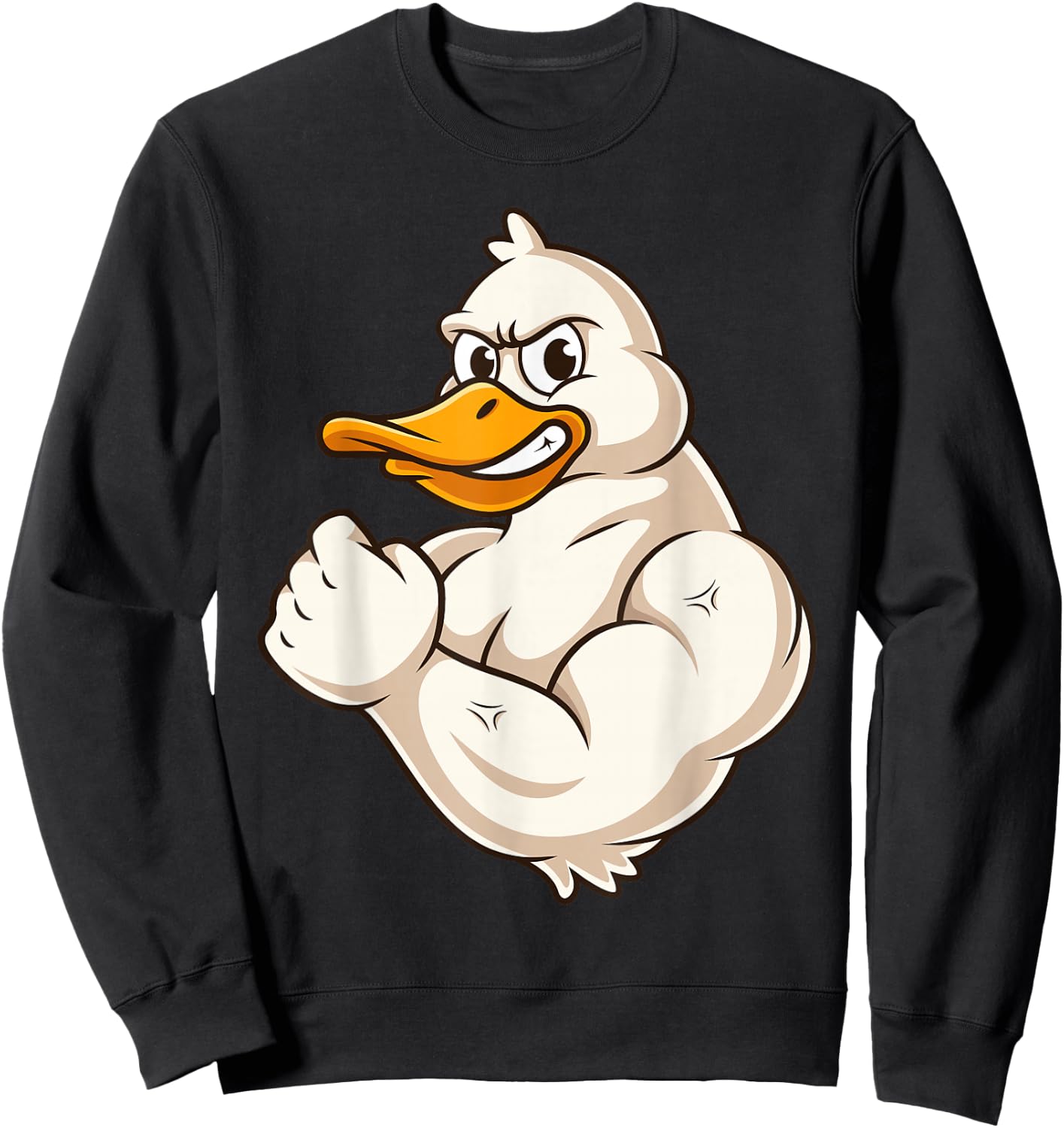 Muscular Duck Bodybuilder Sweatshirt - Sweatshirt | Black