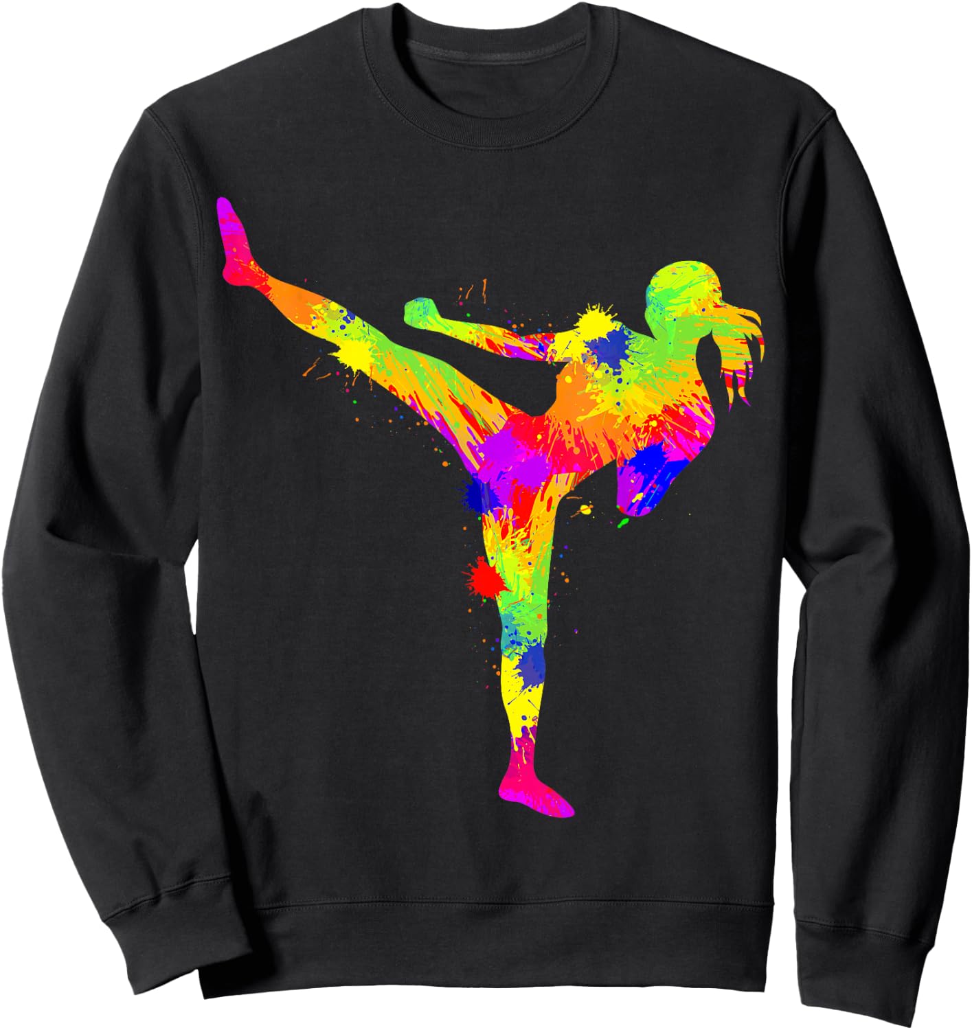Kickboxing Kickboxer Taekwondo Karate Women Girls Kids , black Sweatshirt - Sweatshirt | Black