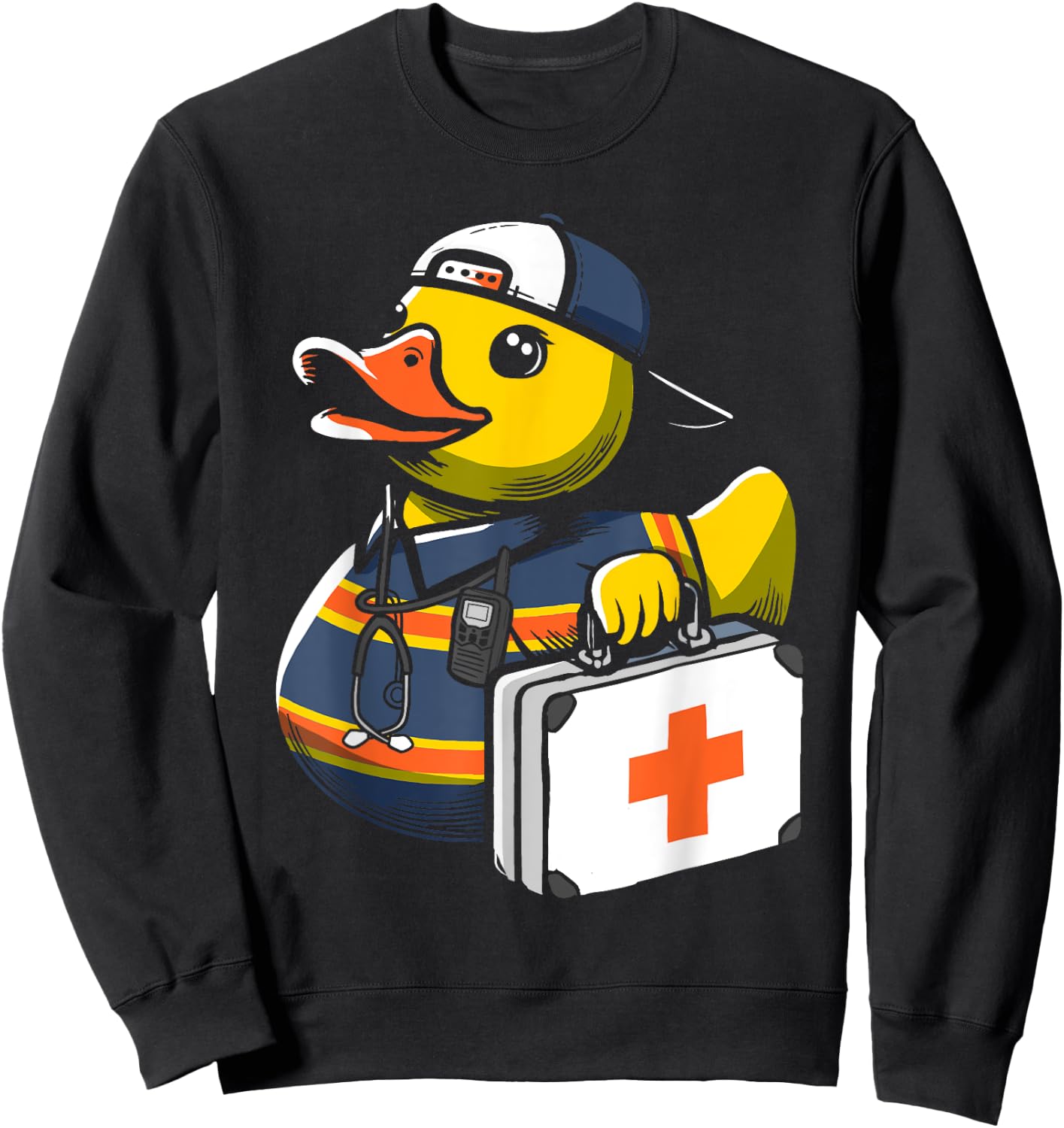 Paramedic Rubber Duck EMT Duckling Medical Sweatshirt - Sweatshirt | Black