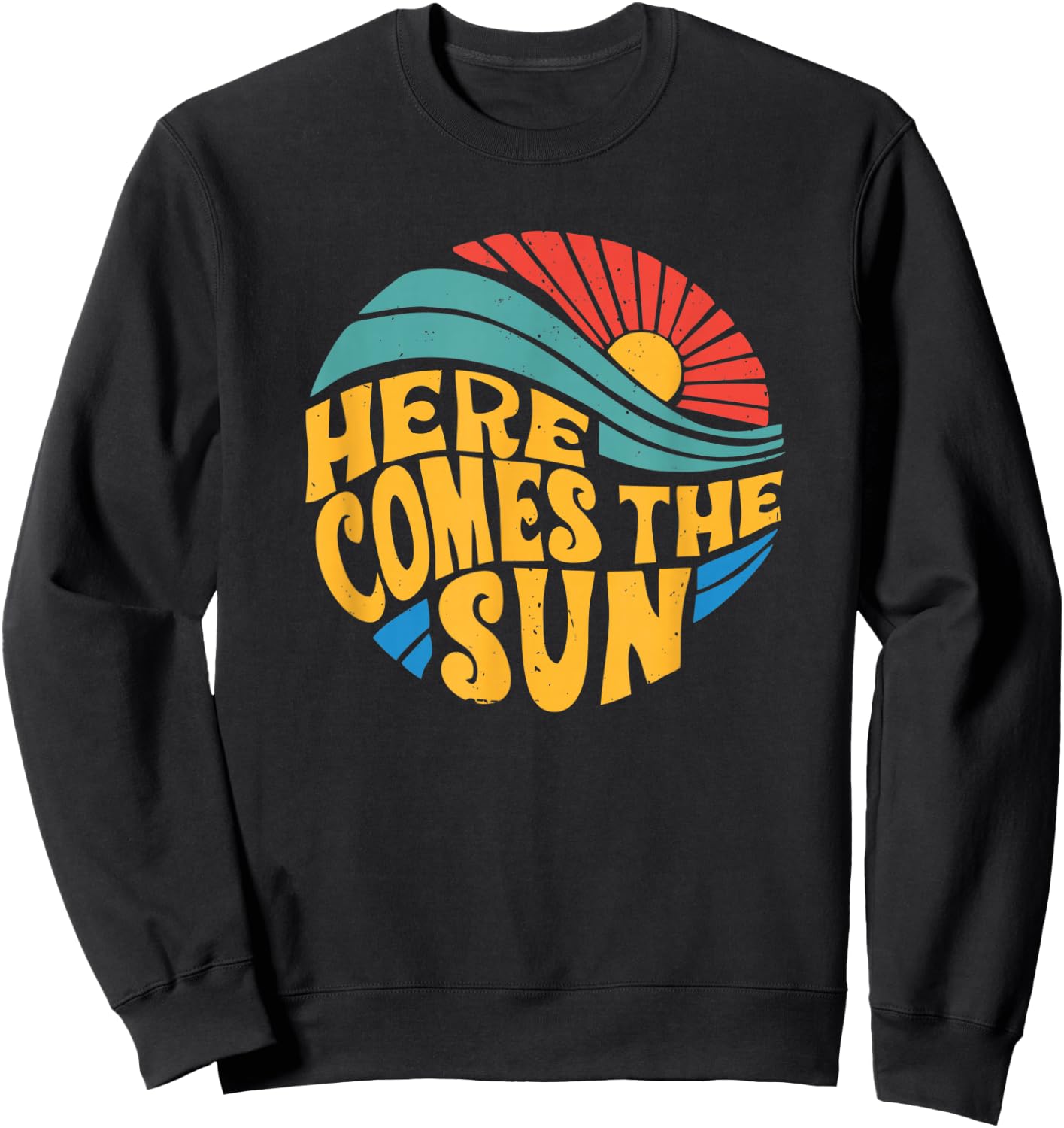 Here Comes The Sun Music Lover Graphic Sweatshirt - Sweatshirt | Black